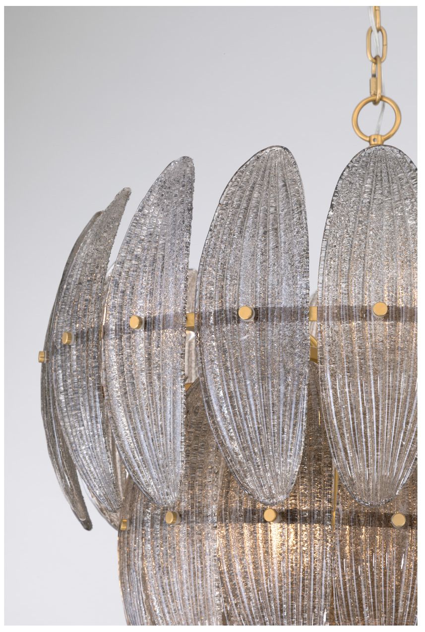 Image 5 Metropolitan Marclaire 11-Lt 26.5-in Brass Pendant with Grey Glass Shades more views