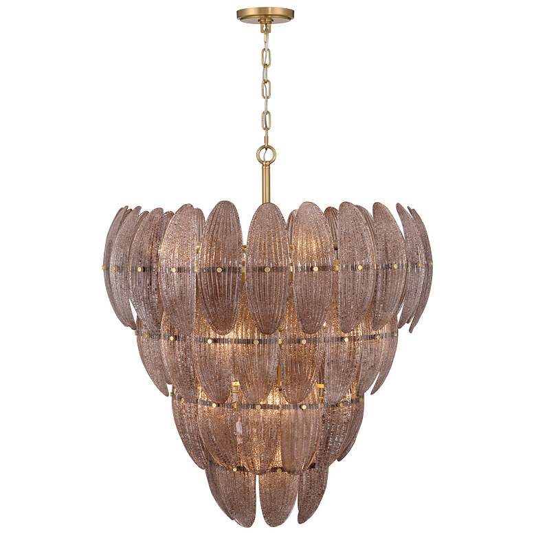 Metropolitan Marclaire 15-Lt 32.75-in Brass Pendant with Brown Glass ...