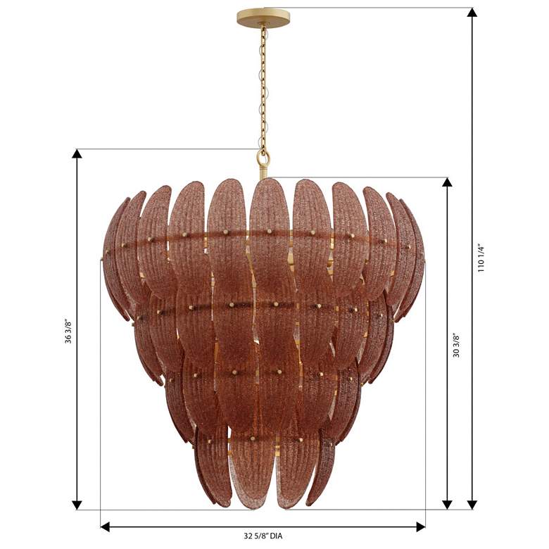 Metropolitan Marclaire 15-Lt 32.75-in Brass Pendant with Brown Glass ...