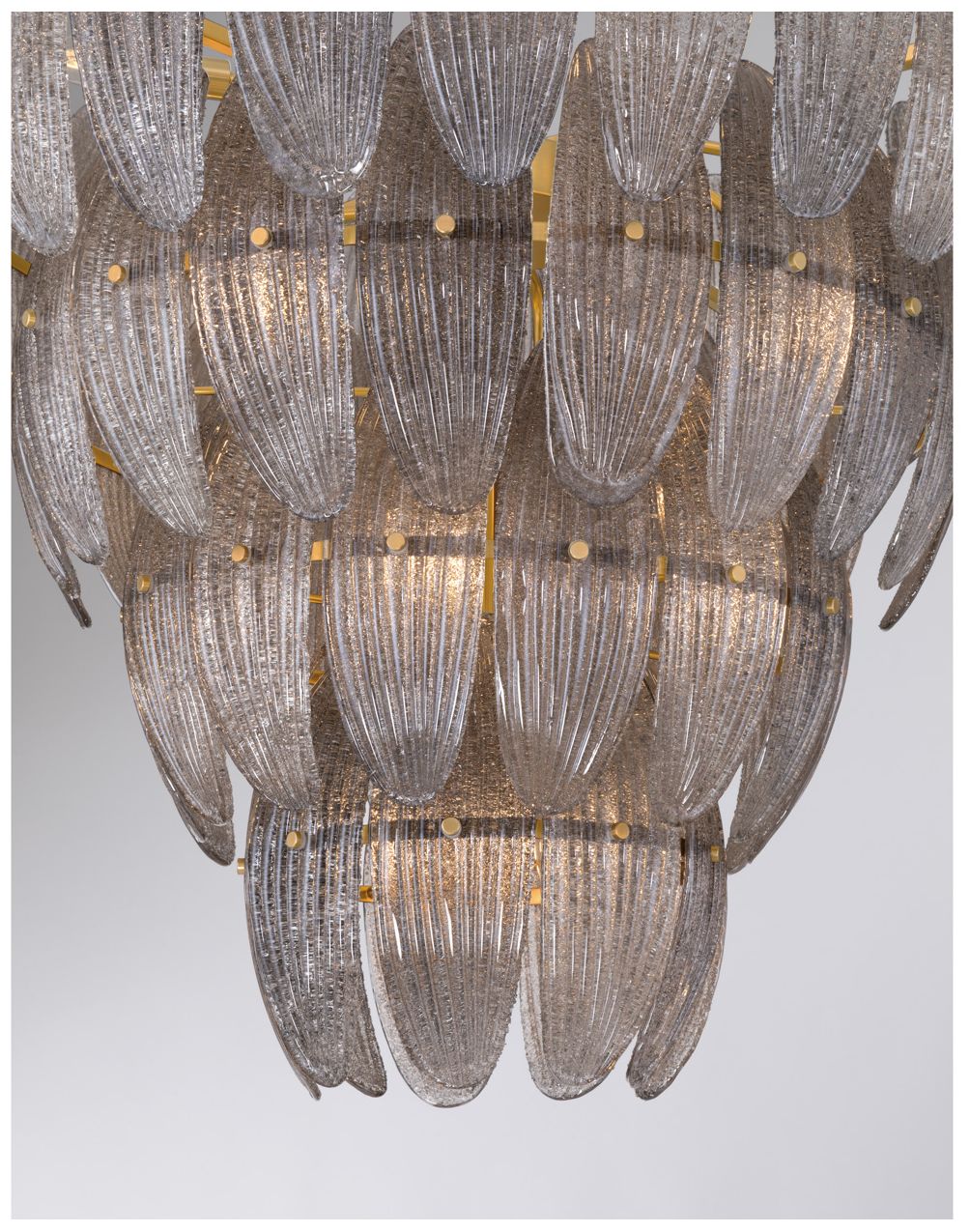 Image 5 Metropolitan Marclaire 15-Lt 32.75-in Brass Pendant with Grey Glass Shades more views