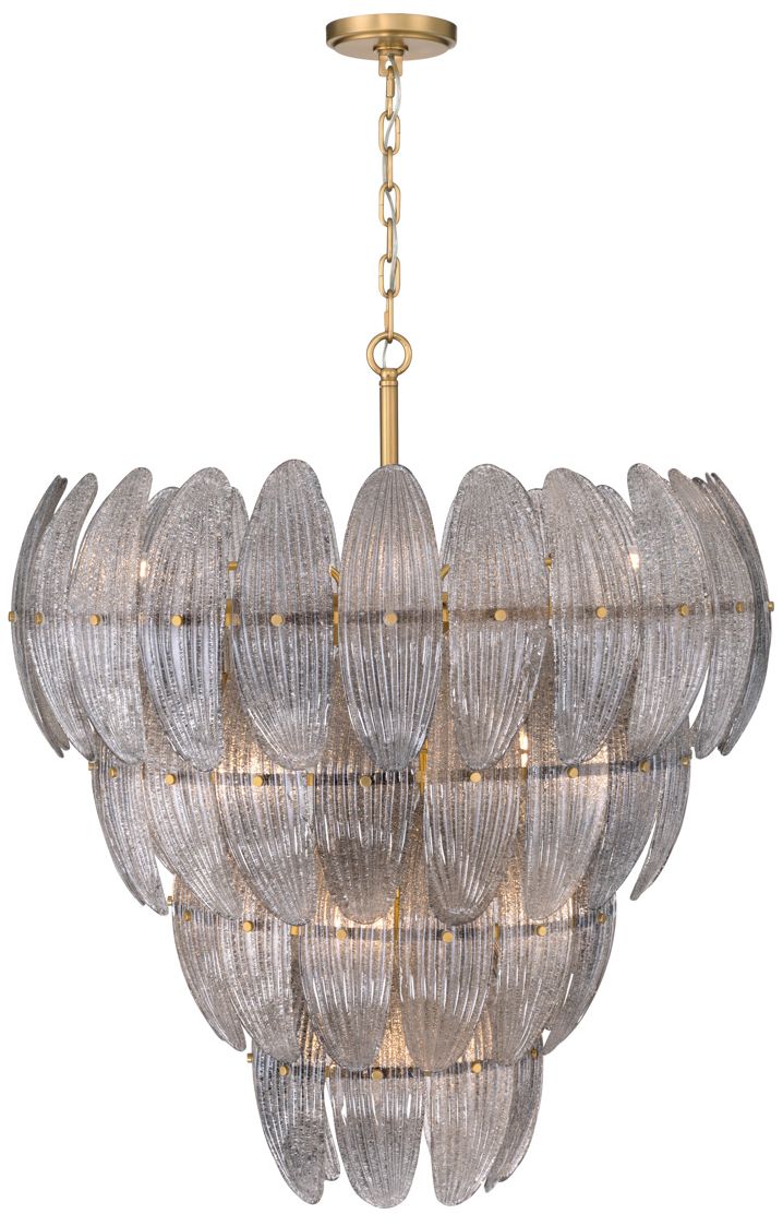 Image 6 Metropolitan Marclaire 15-Lt 32.75-in Brass Pendant with Grey Glass Shades more views