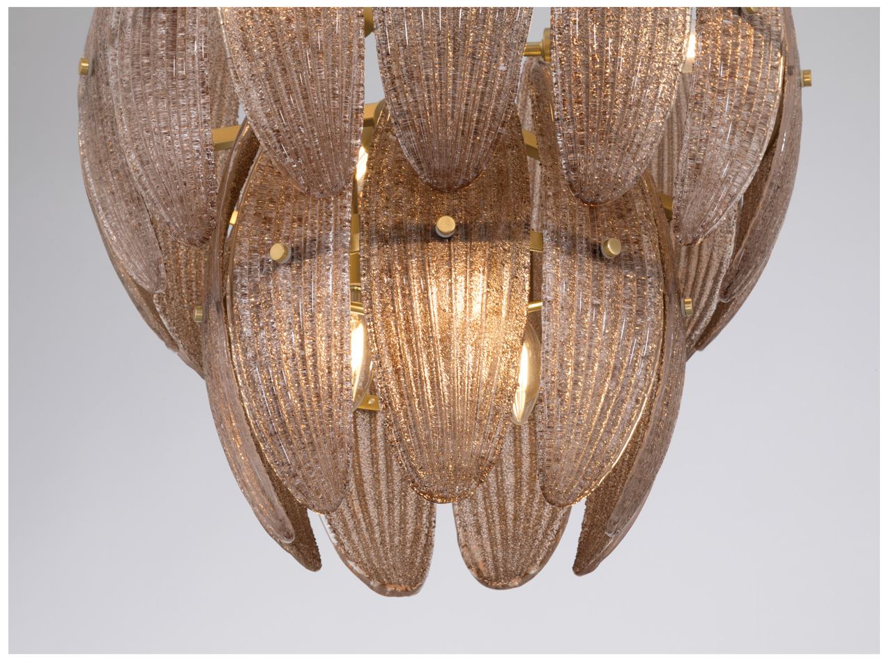 Image 5 Metropolitan Marclaire 6-Lt 19.75-in Brass Pendant with Brown Glass Shades more views