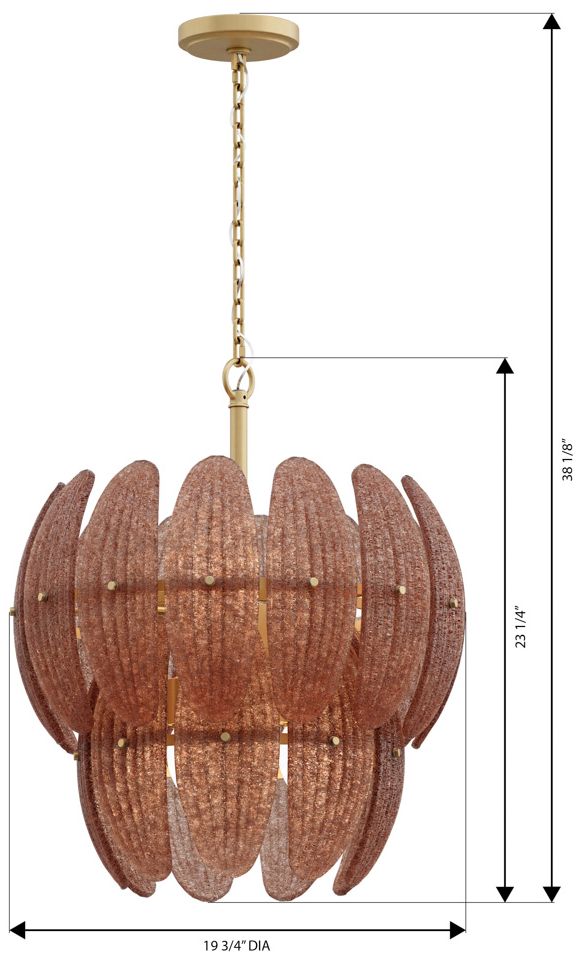 Image 7 Metropolitan Marclaire 6-Lt 19.75-in Brass Pendant with Brown Glass Shades more views
