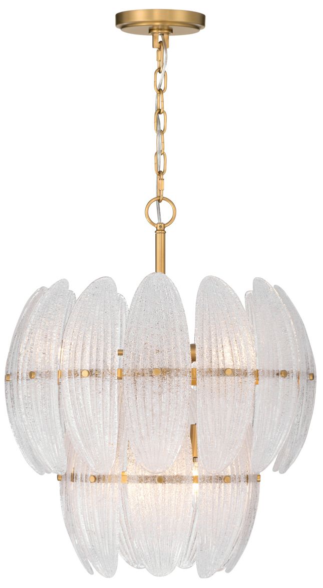 Metropolitan Marclaire 6-Lt 19.75-in Brass Pendant with Clear Glass Shades