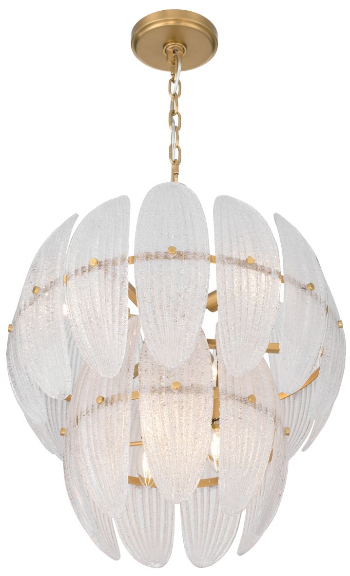 Image 3 Metropolitan Marclaire 6-Lt 19.75-in Brass Pendant with Clear Glass Shades more views