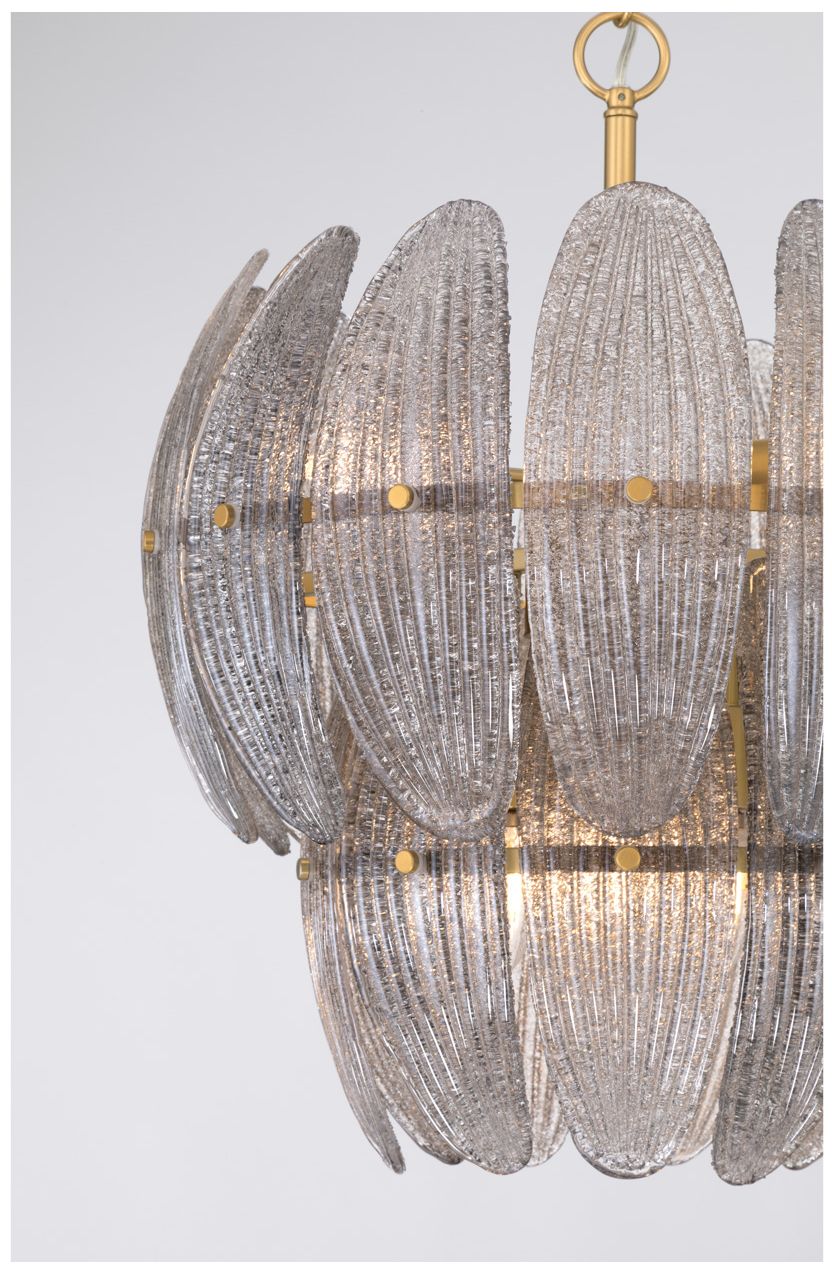 Image 5 Metropolitan Marclaire 6-Lt 19.75-in Brass Pendant with Grey Glass Shade more views