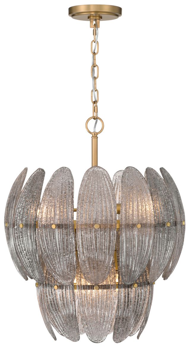 Image 6 Metropolitan Marclaire 6-Lt 19.75-in Brass Pendant with Grey Glass Shade more views