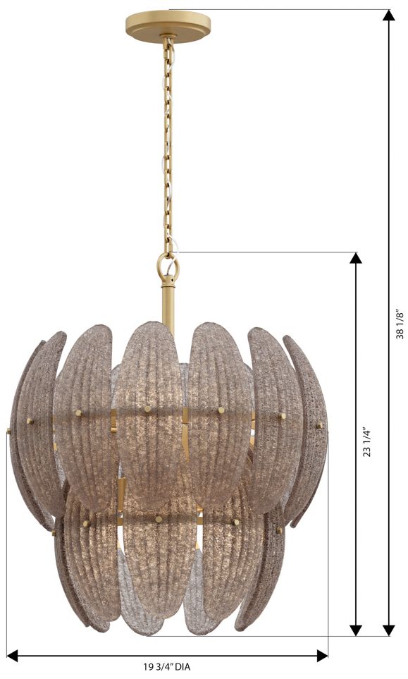 Image 7 Metropolitan Marclaire 6-Lt 19.75-in Brass Pendant with Grey Glass Shade more views