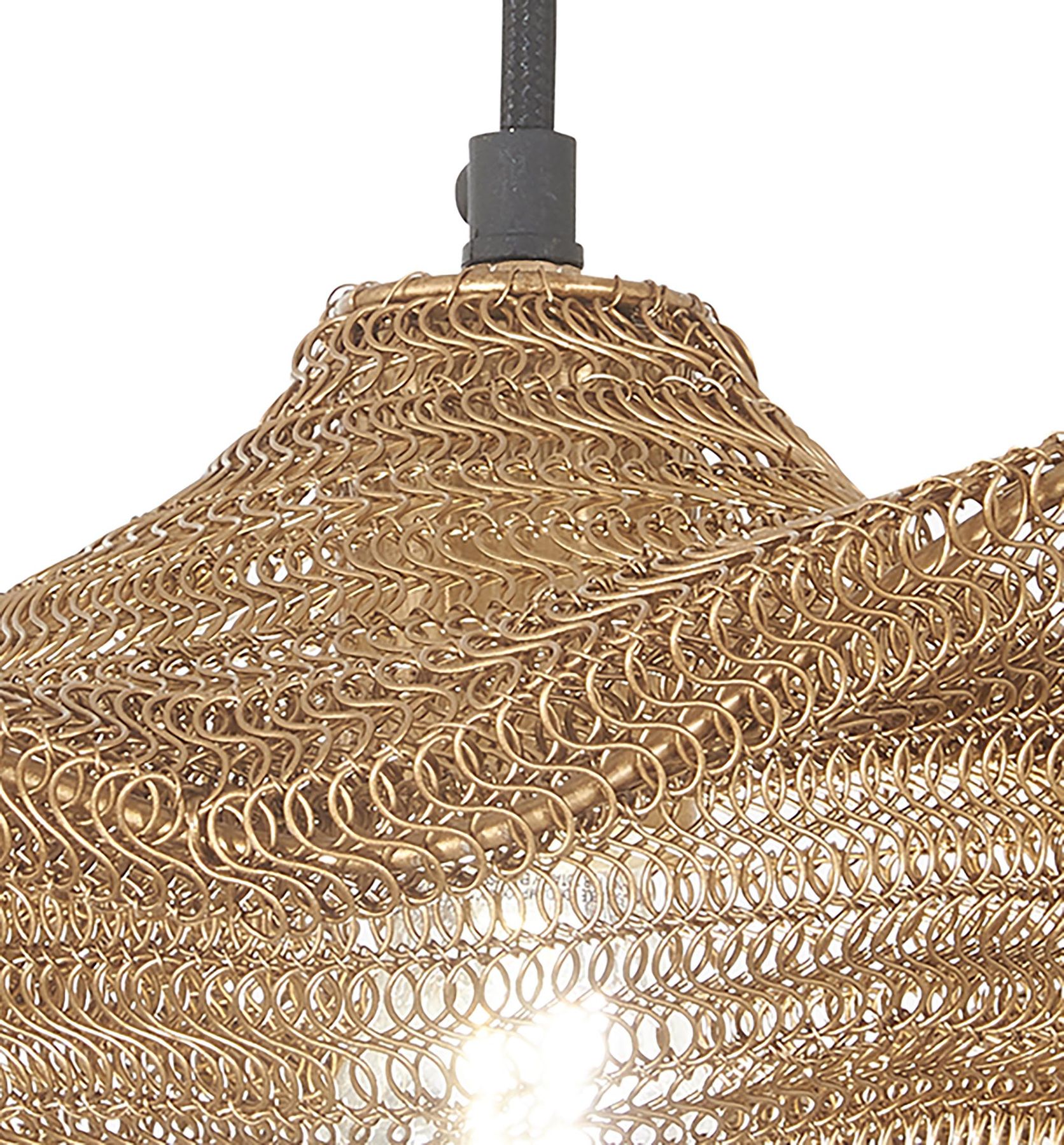 Image 3 Metropolitan Marseille 1-Lt 12in Gilded Brass Pendant with Metal Mesh Shade more views