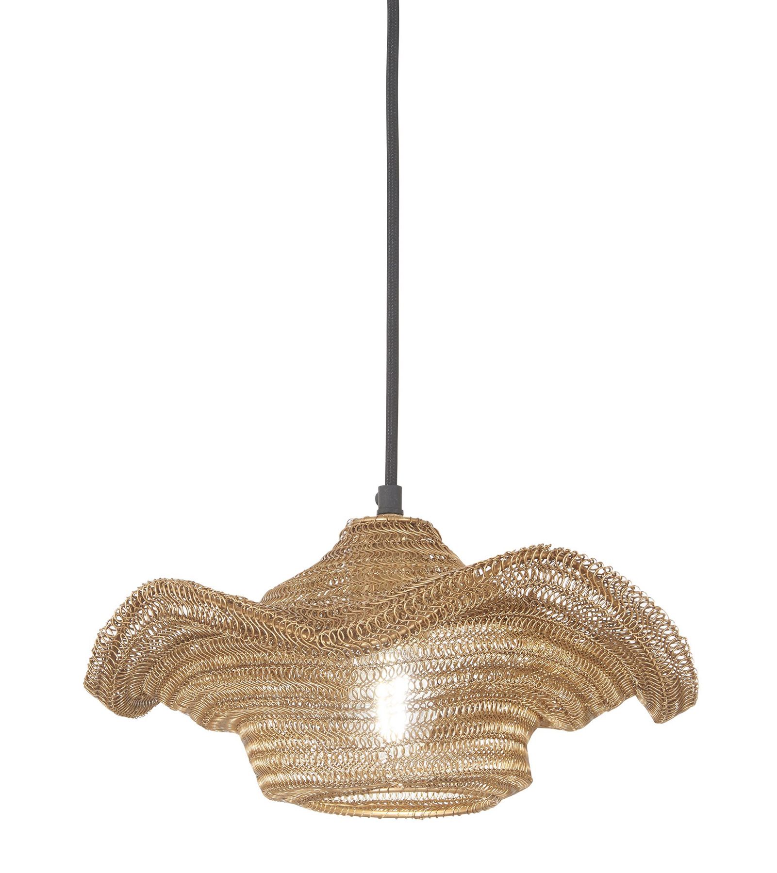 Image 5 Metropolitan Marseille 1-Lt 12in Gilded Brass Pendant with Metal Mesh Shade more views