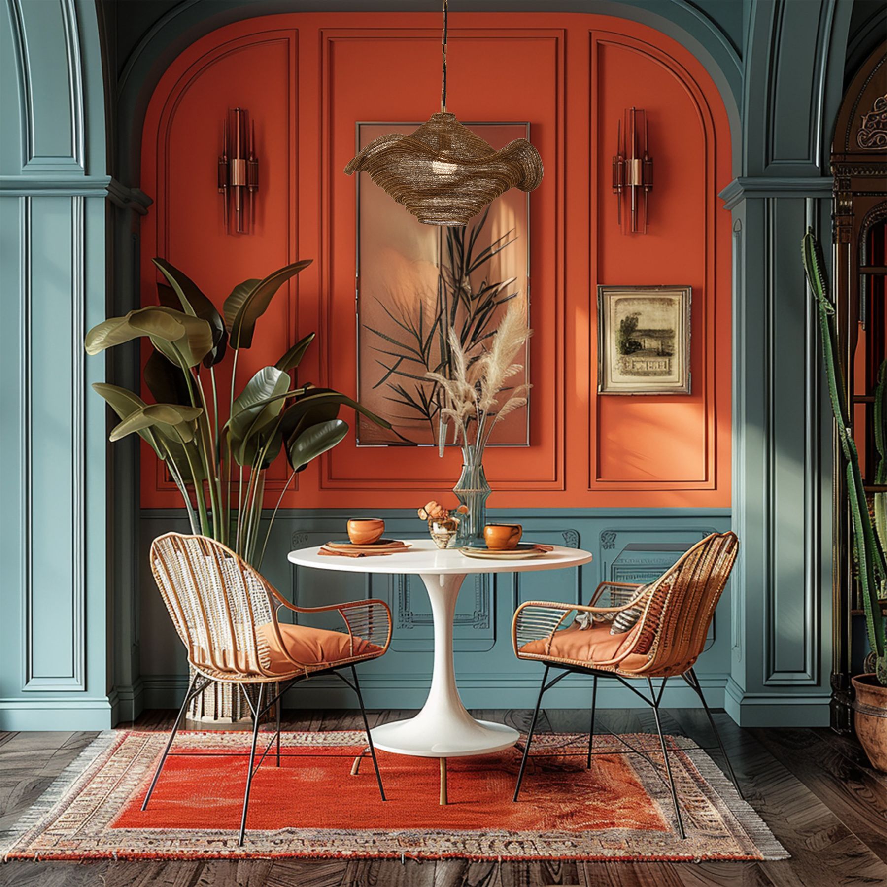 Image 3 Metropolitan Marseille 1-Lt 24in Gilded Brass Pendant with Metal Mesh Shade more views
