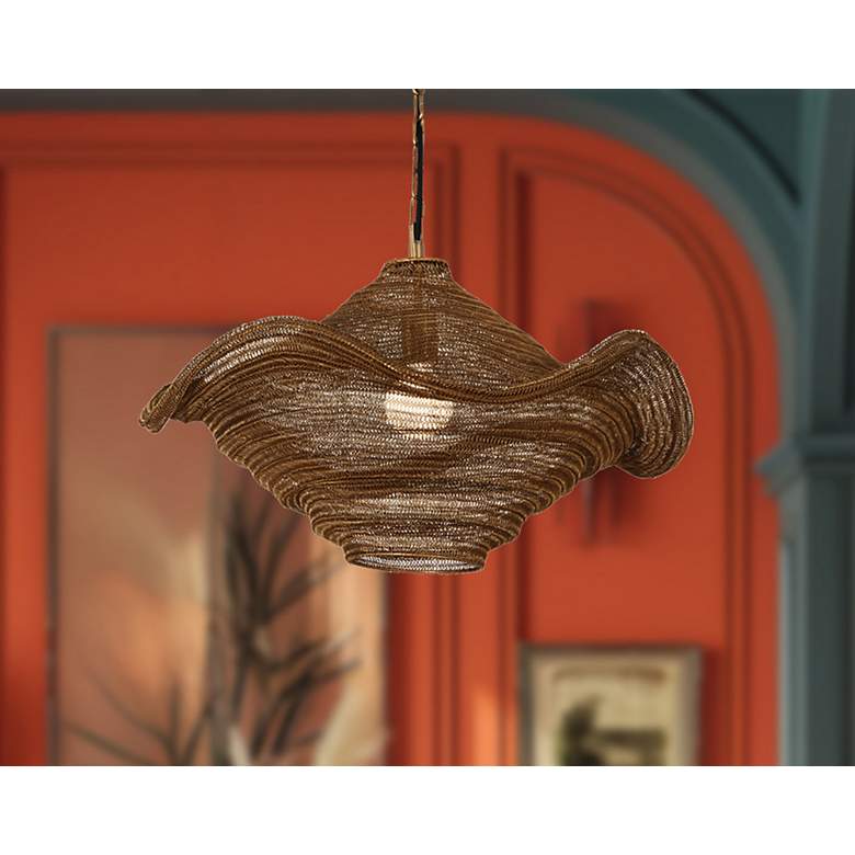 Image 4 Metropolitan Marseille 24" Wide Gilded Brass Pendant Light more views