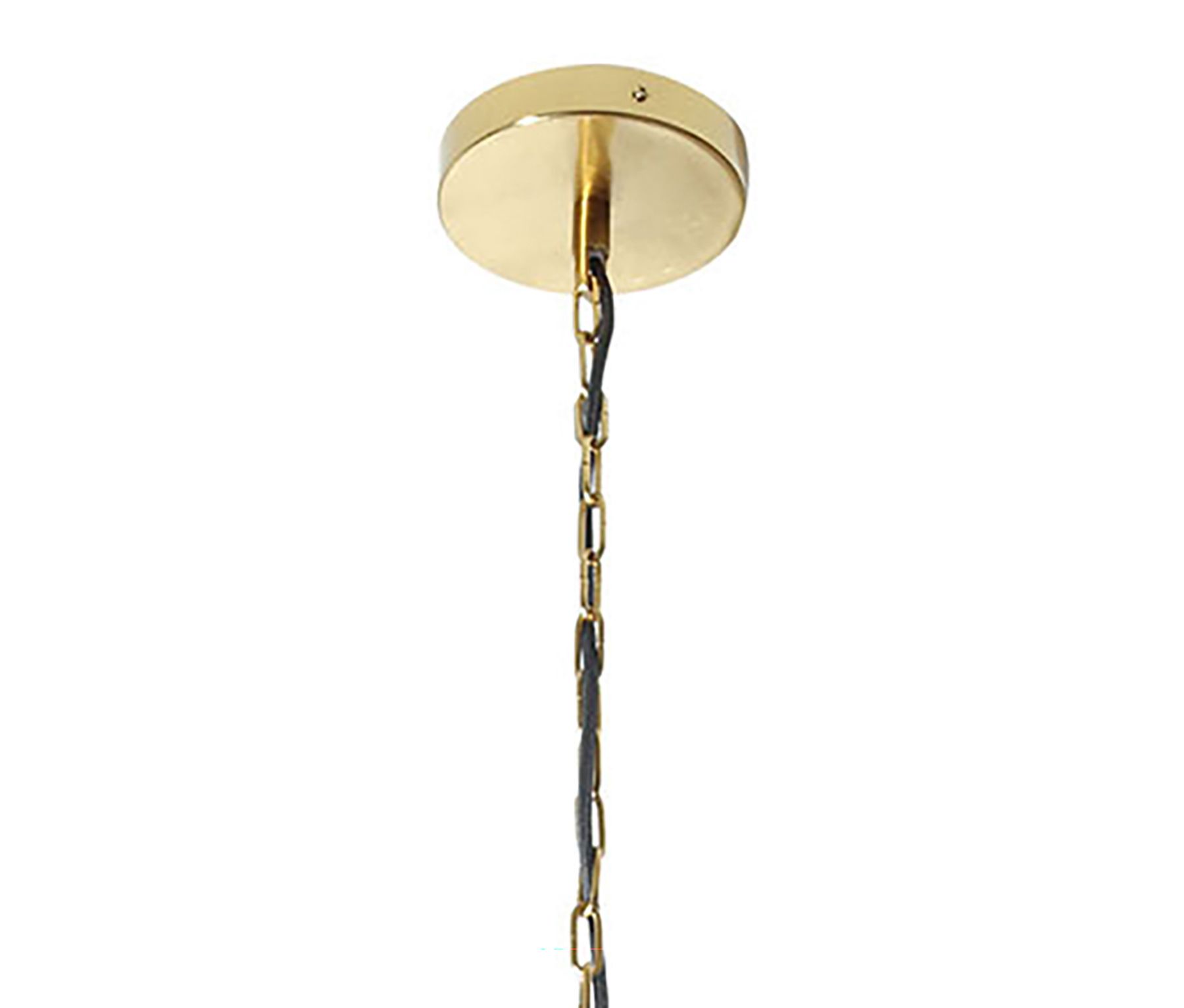 Image 5 Metropolitan Marseille 3-Lt 34in Gilded Brass Pendant with Metal Mesh Shade more views