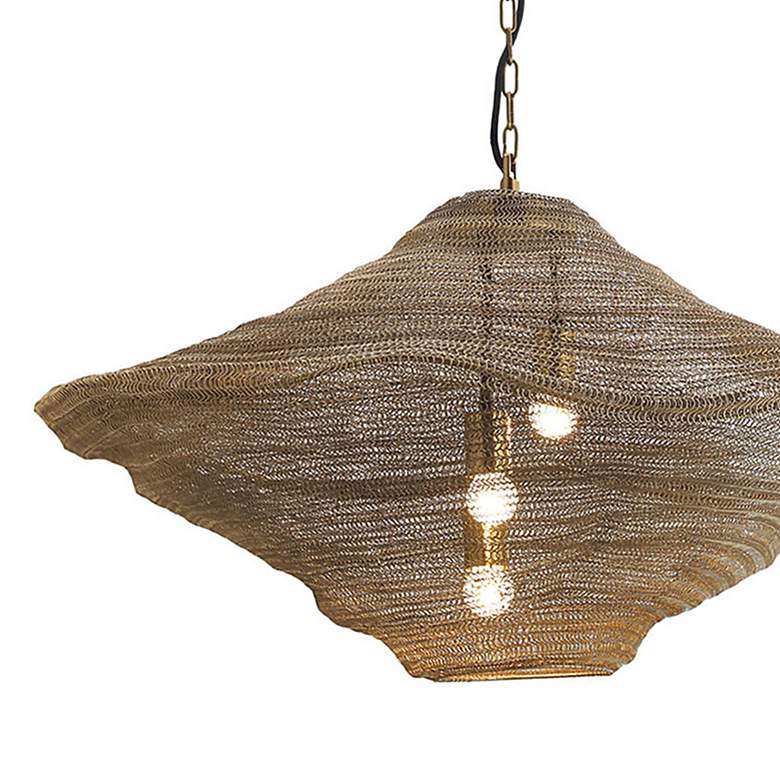 Image 4 Metropolitan Marseille 34" Wide Gilded Brass 3-Light Pendant more views