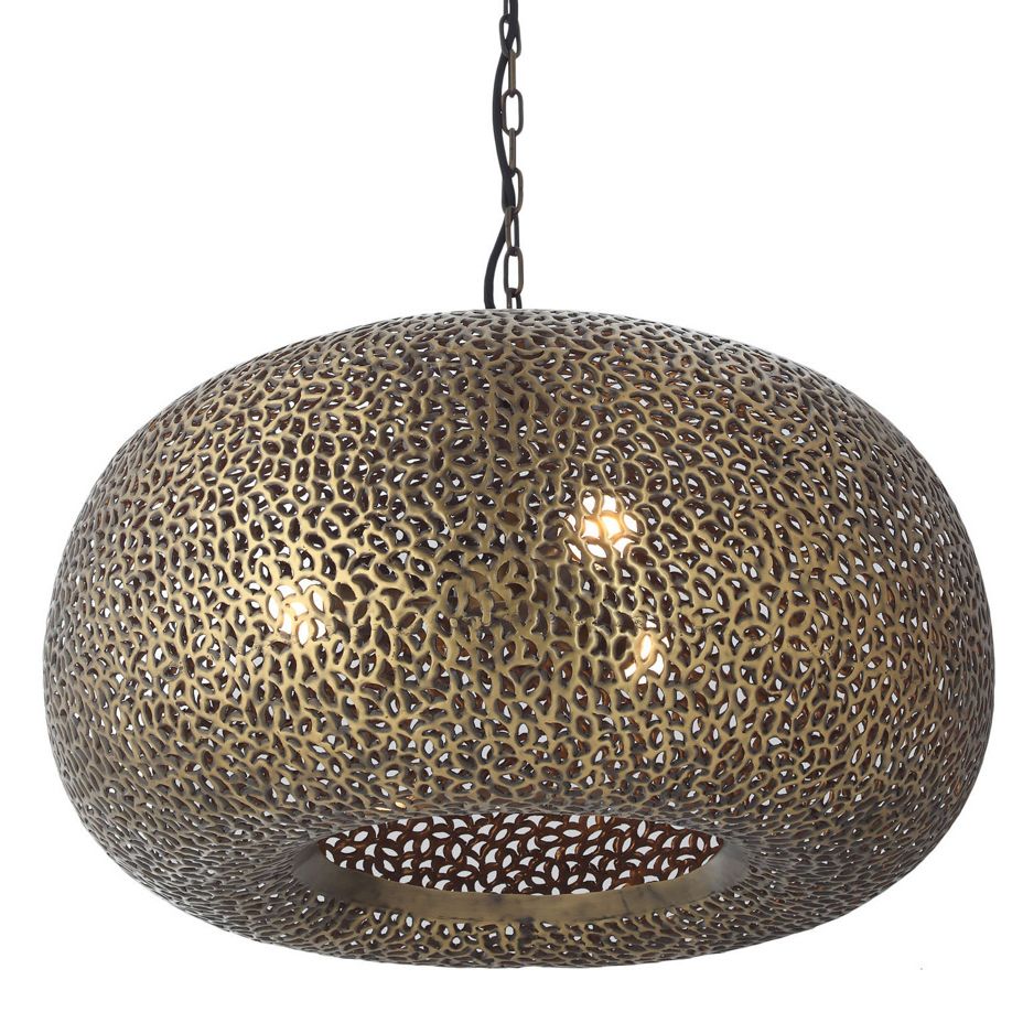 Image 3 Metropolitan Moradabad 3-Light 25.5-in Gilded Brass Pendant with Shade more views
