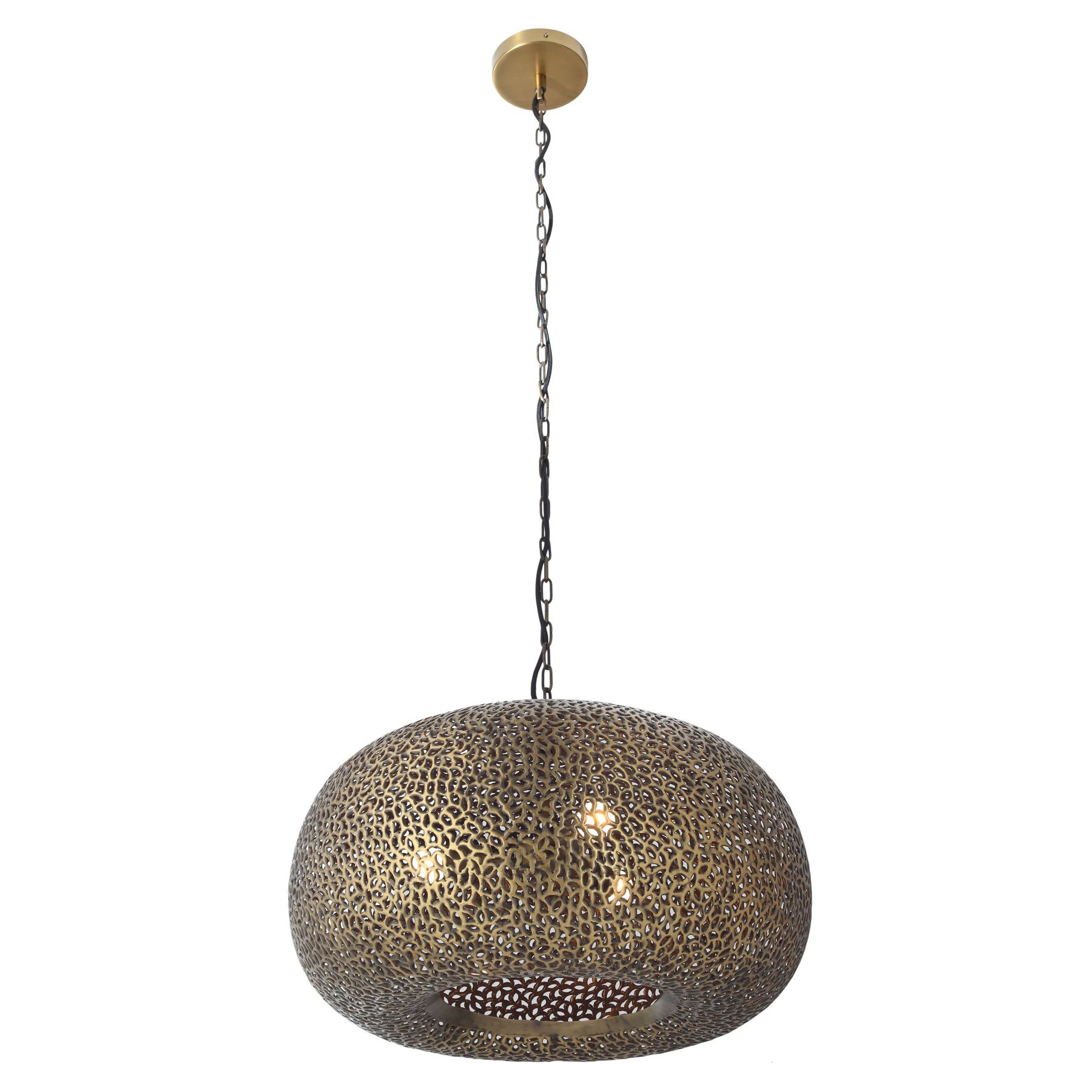 Image 4 Metropolitan Moradabad 3-Light 25.5-in Gilded Brass Pendant with Shade more views