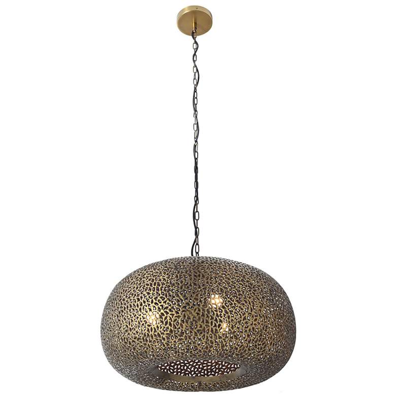 Image 2 Metropolitan Moradabad 3-Light 25.5-in Gilded Brass Pendant