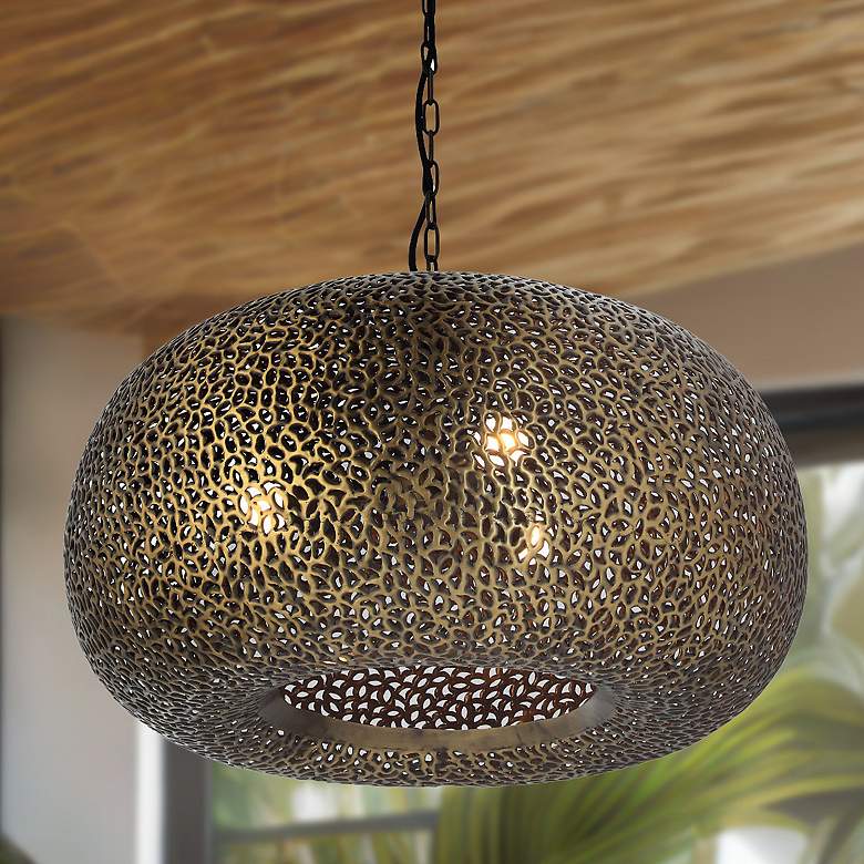 Image 1 Metropolitan Moradabad 3-Light 25.5-in Gilded Brass Pendant