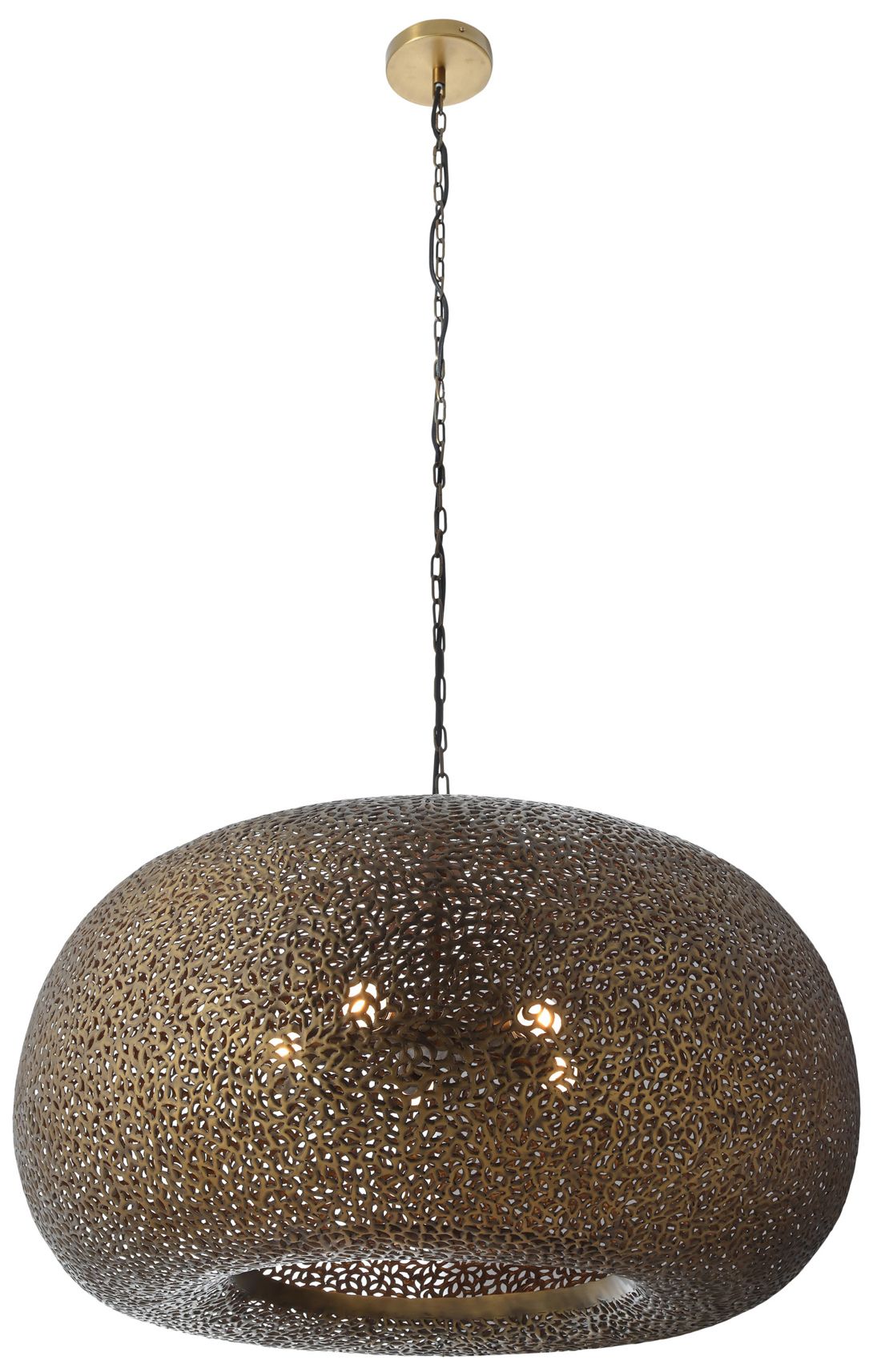 Metropolitan Moradabad 5-Light 35-in Gilded Brass Pendant with Metal Shade