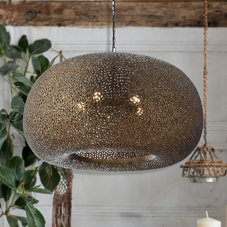 Image 1 Metropolitan Moradabad 5-Light 35-in Gilded Brass Pendant