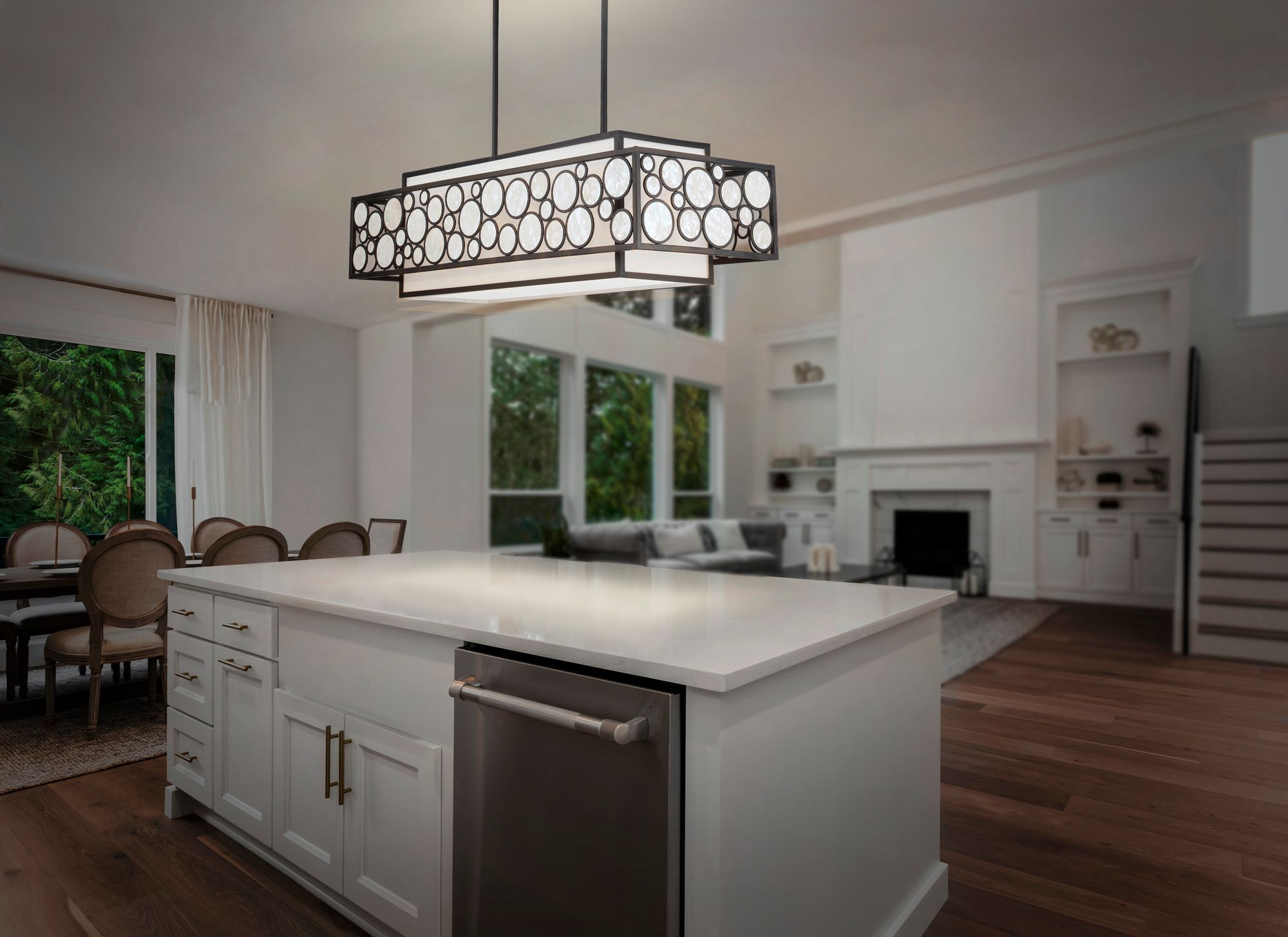 Image 5 Metropolitan Mosaic 4-Light Oil Rubbed Bronze Island Light more views