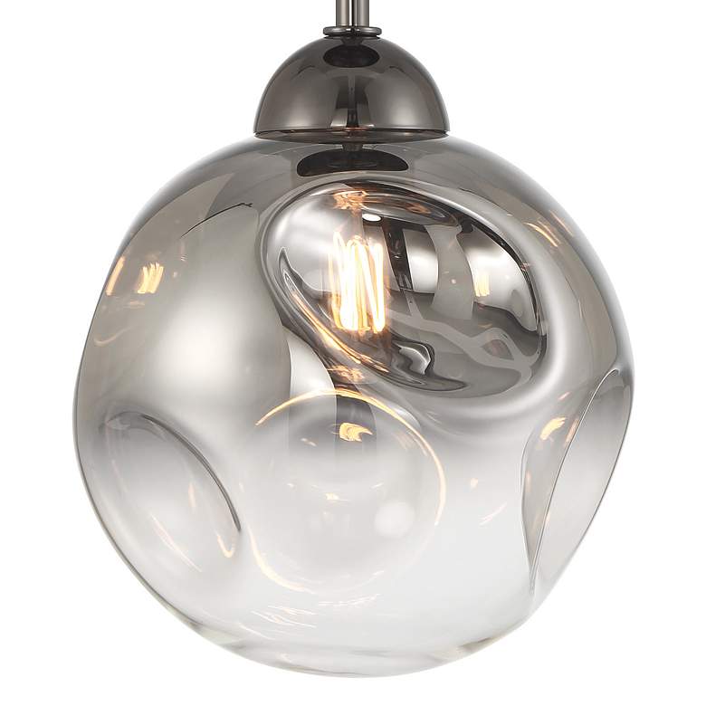 Image 2 Metropolitan Neveh 1-Light 8-in Gun Metal Semi-Flush with Grey Glass Shade more views