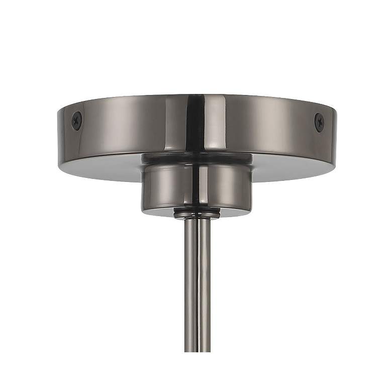 Image 4 Metropolitan Neveh 1-Light 8-in Gun Metal Semi-Flush with Grey Glass Shade more views