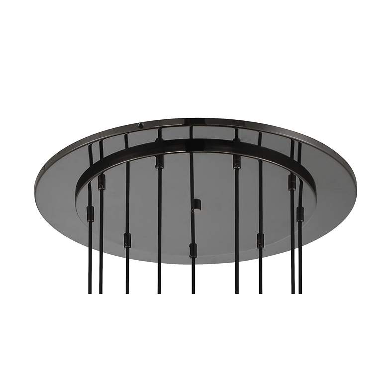 Image 4 Metropolitan Neveh 9-Light 23.63-in Gun Metal Pendant with Grey Glass Shade more views