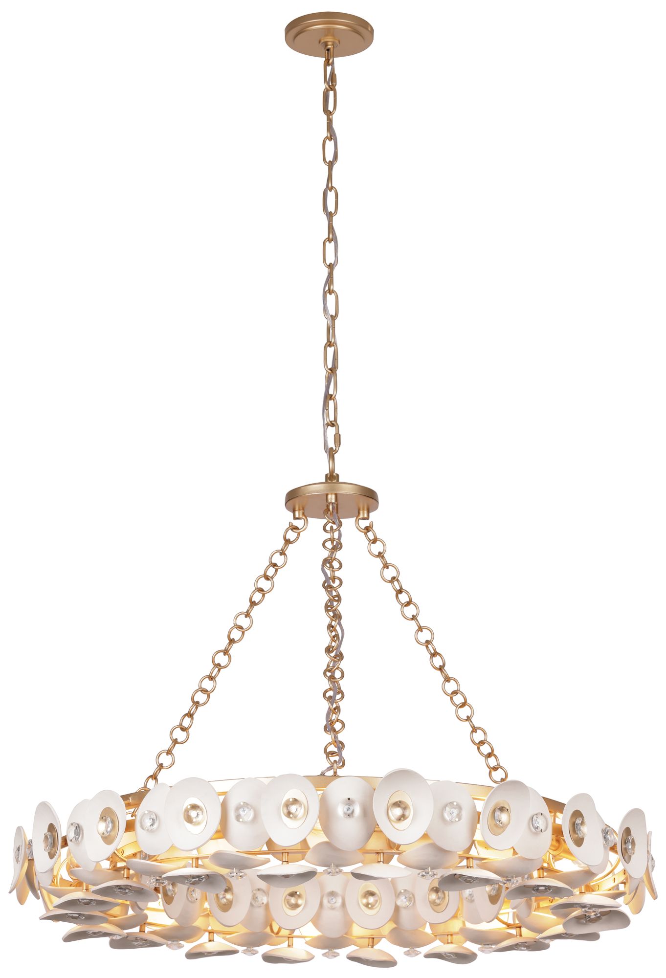 Metropolitan Niu 10-Light 34.5-in Fawn Gold Pendant with Shell Accents