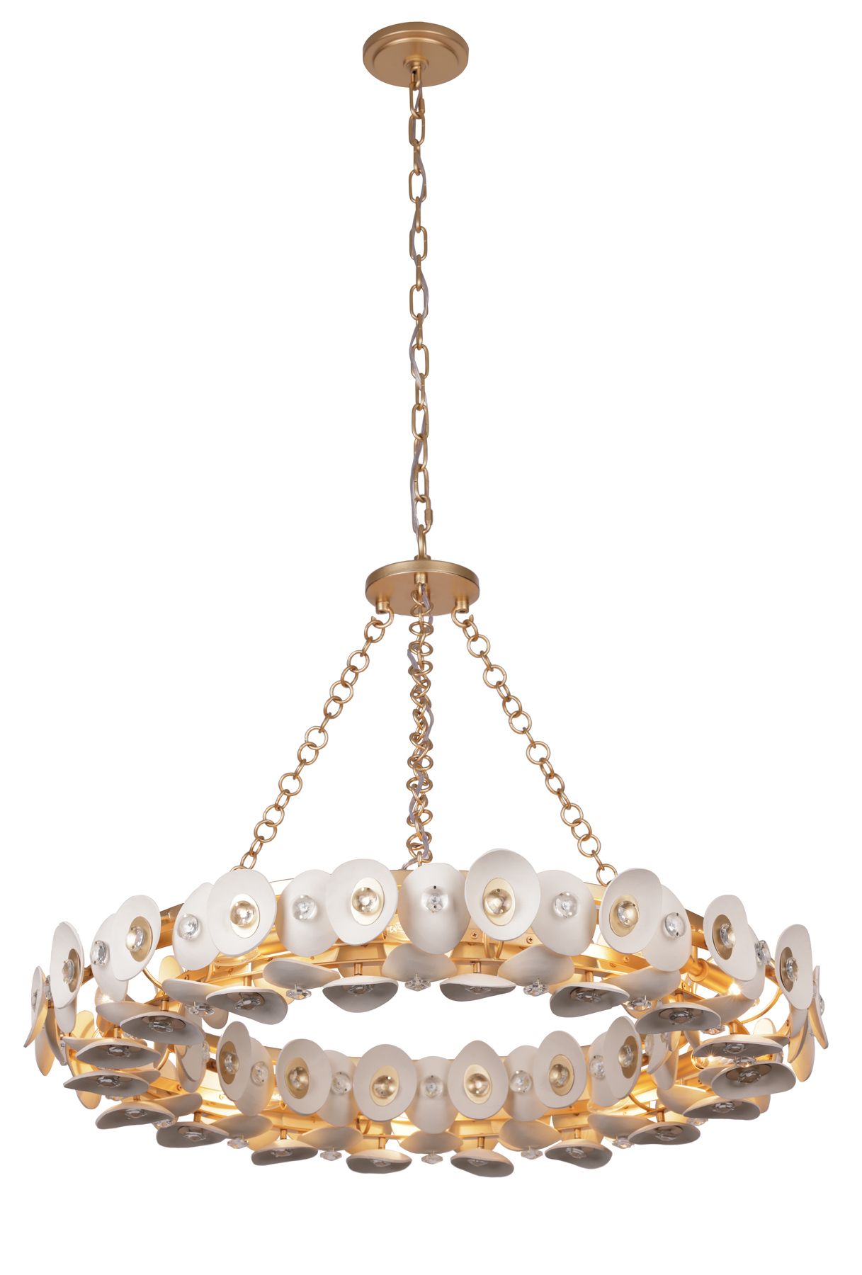 Image 3 Metropolitan Niu 10-Light 34.5-in Fawn Gold Pendant with Shell Accents more views