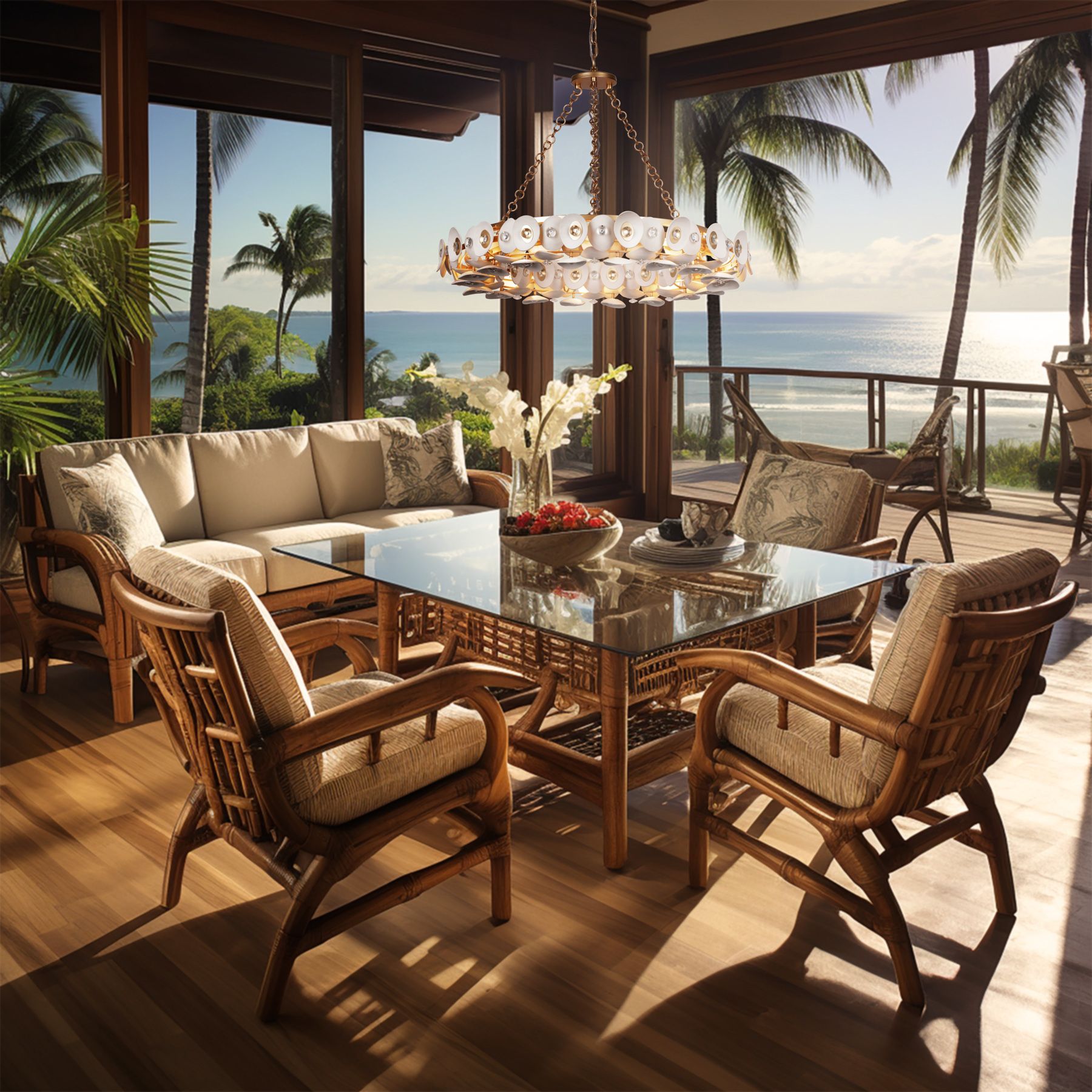 Image 6 Metropolitan Niu 10-Light Fawn Gold 34.5-in Dia Pendant more views