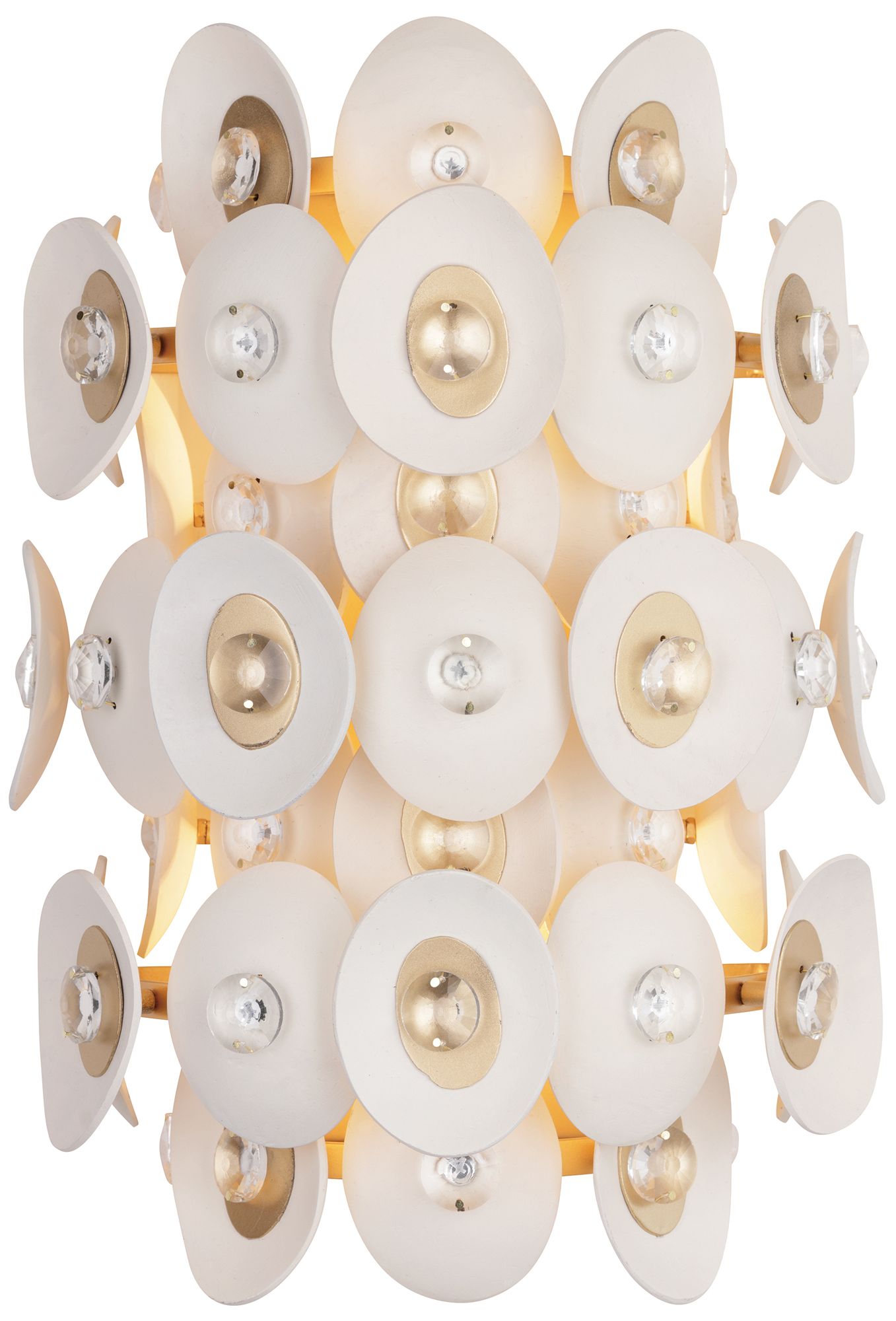 Metropolitan Niu 2-Lt 11-in Fawn Gold Wall Sconce with White Coconut Shells