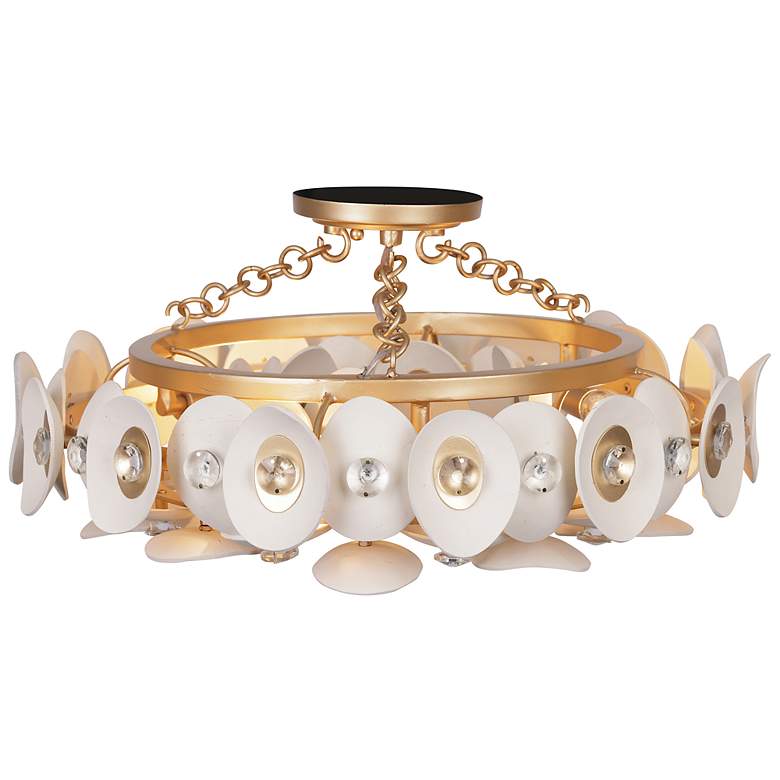 Image 1 Metropolitan NIU 20 1/2" Wide 3-Light Fawn Gold Luxe Ceiling Light
