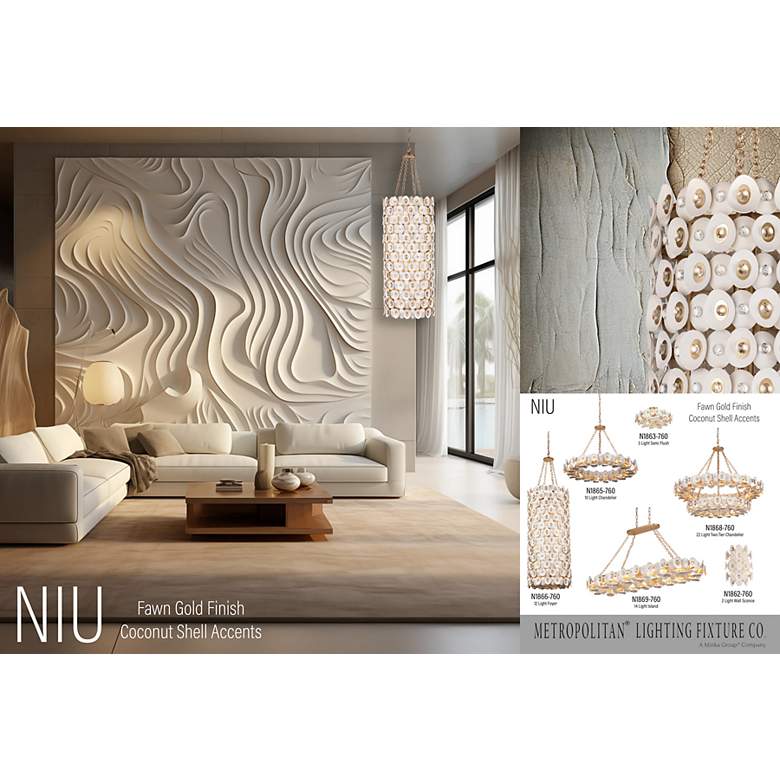 Image 7 Metropolitan NIU 20 1/2" Wide 3-Light Fawn Gold Luxe Ceiling Light more views
