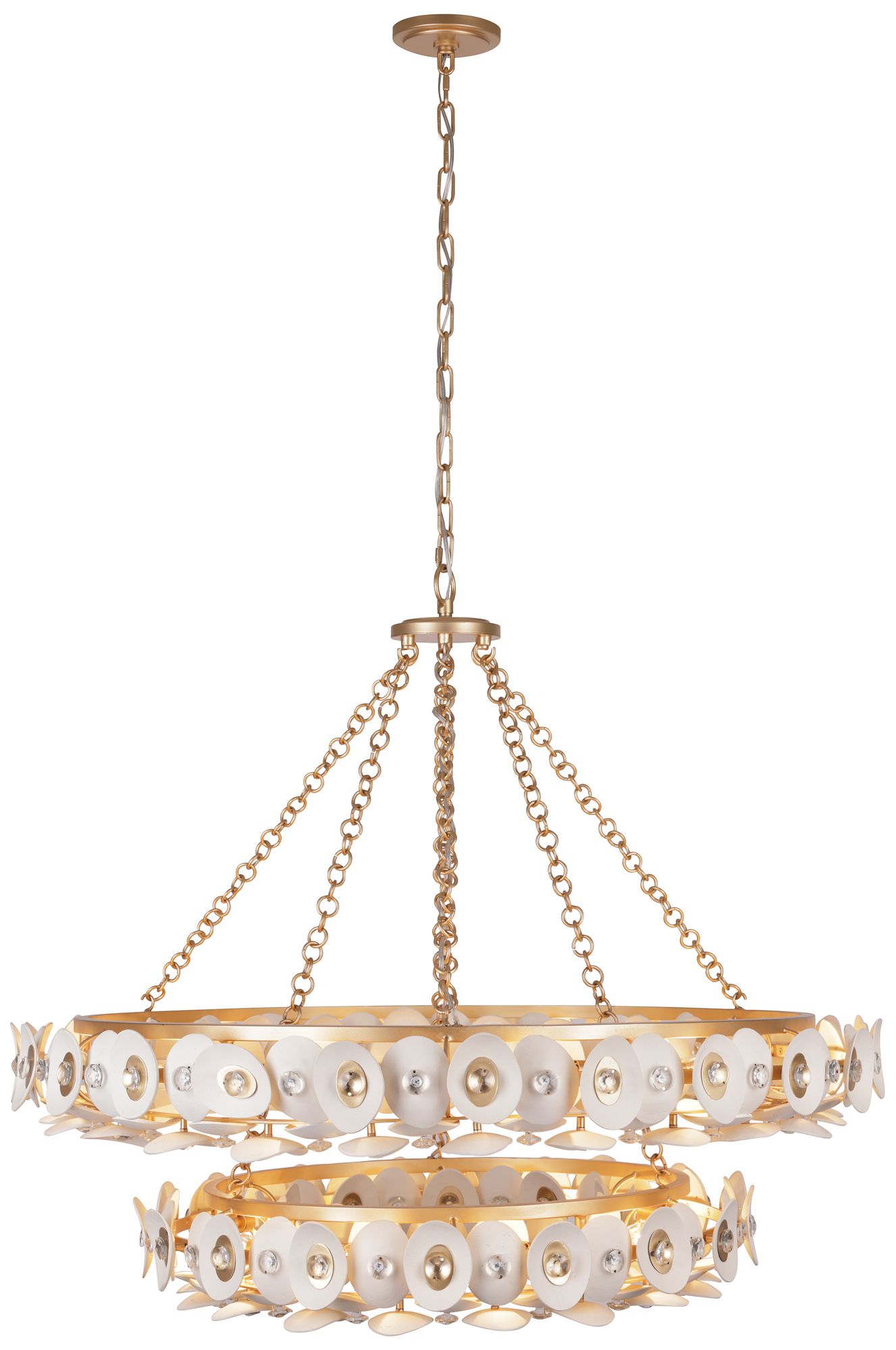 Metropolitan Niu 22-Light 39-in Fawn Gold Chandelier with Shell Accents