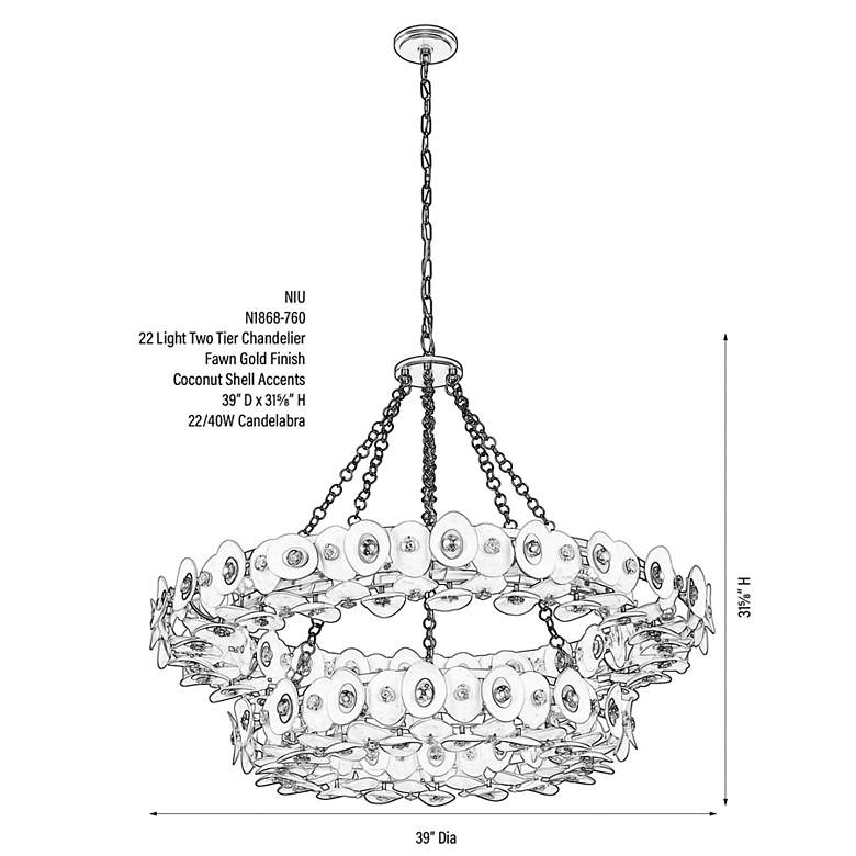 Image 5 Metropolitan NIU 22-Light Fawn Gold Chandelier more views