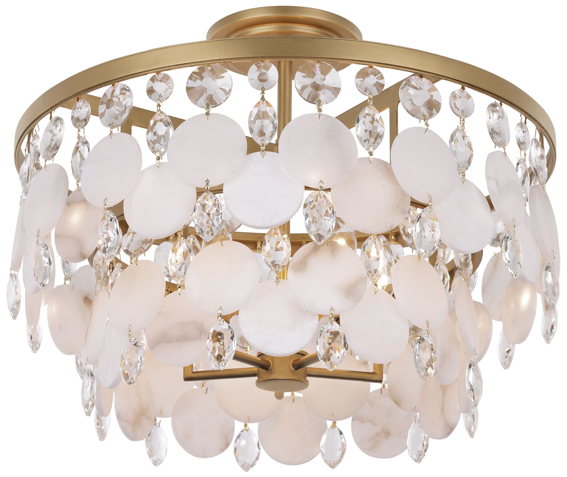 Metropolitan Nova Mara 5-Light 22-in Painted Legacy Brass Semi-Flush Mount