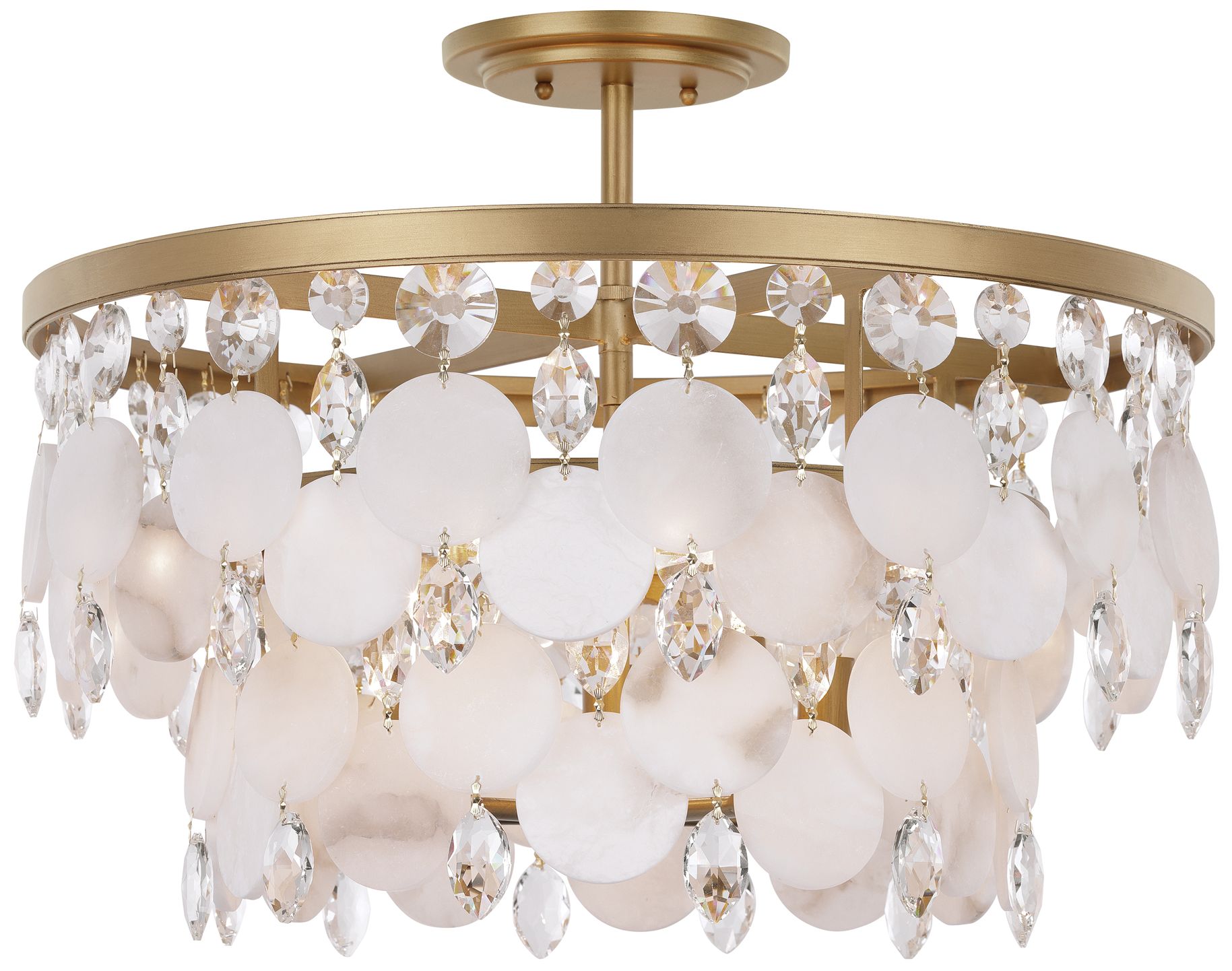 Metropolitan Nova Mara 5-Light 22-in Painted Legacy Brass Semi-Flush Mount