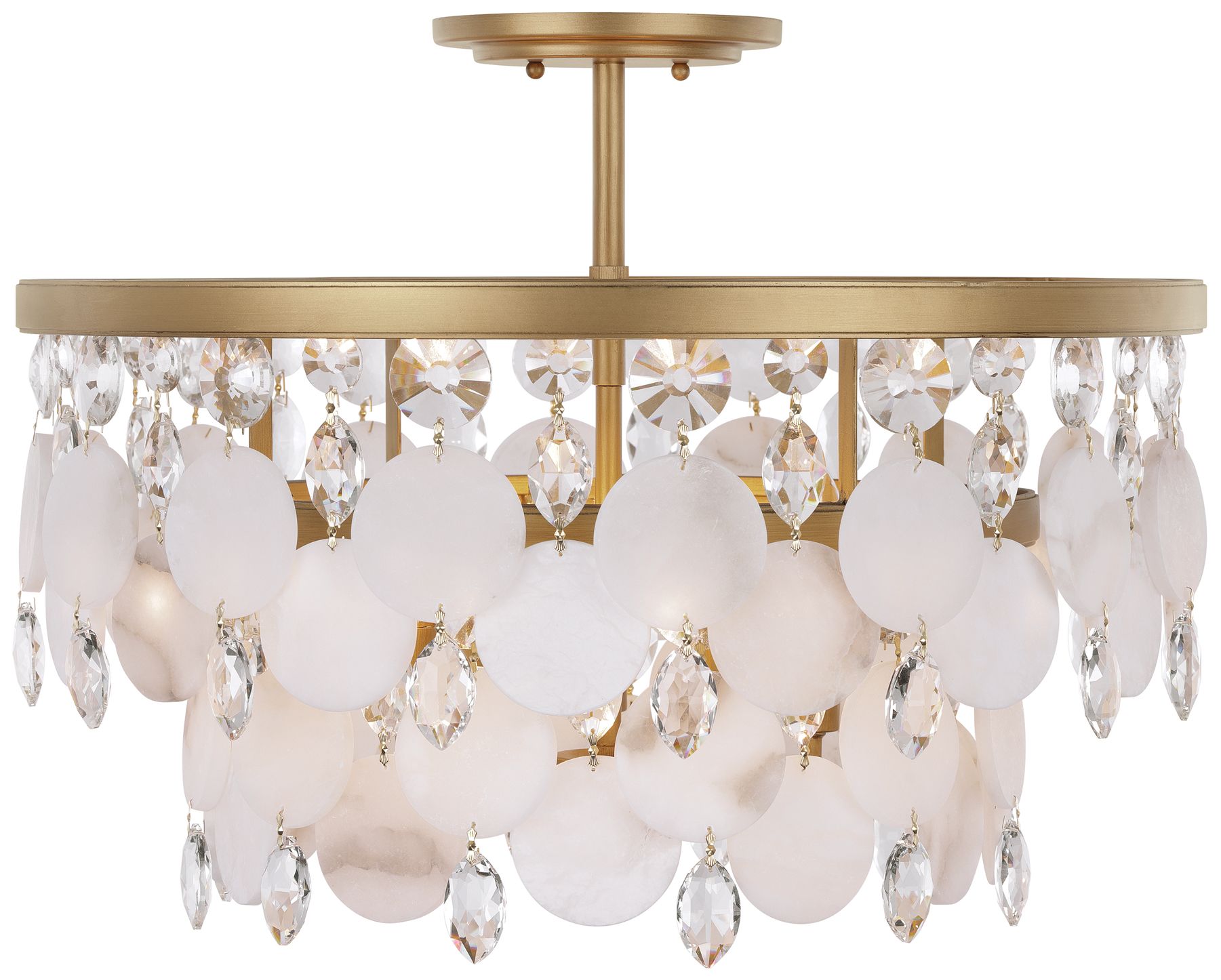 Metropolitan Nova Mara 5-Light 22-in Painted Legacy Brass Semi-Flush Mount