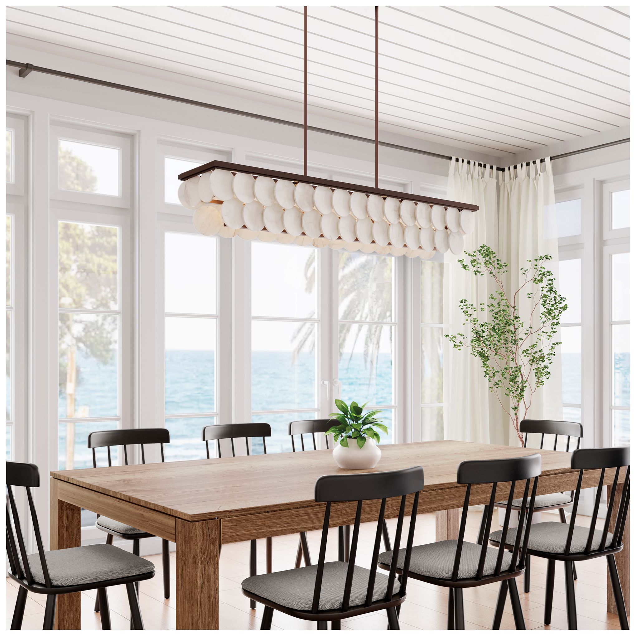 Image 4 Metropolitan Olyra 8-Light 59.75-in Plated Dark Bronze Linear Chandelier more views