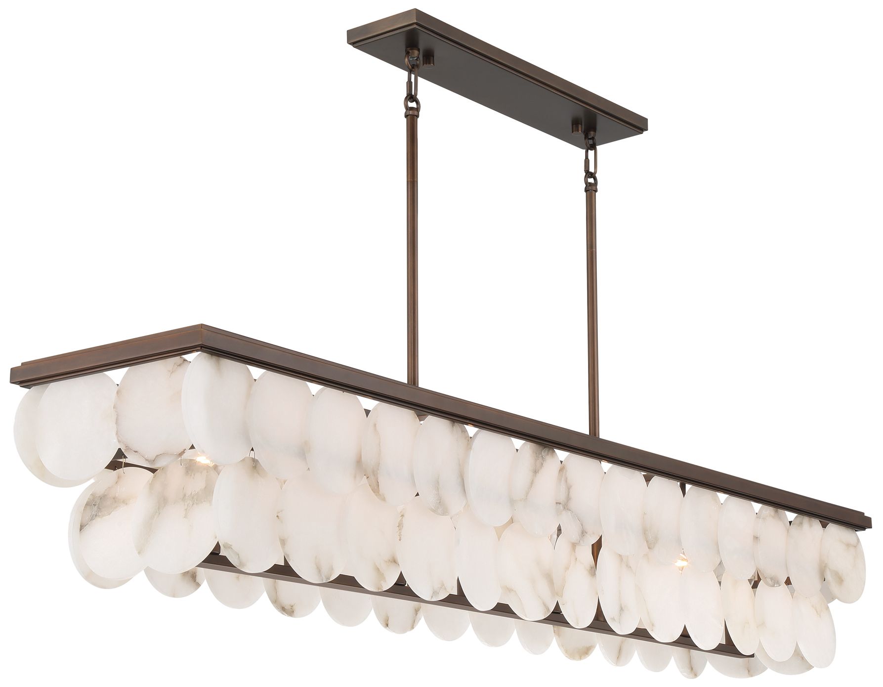 Image 5 Metropolitan Olyra 8-Light 59.75-in Plated Dark Bronze Linear Chandelier more views
