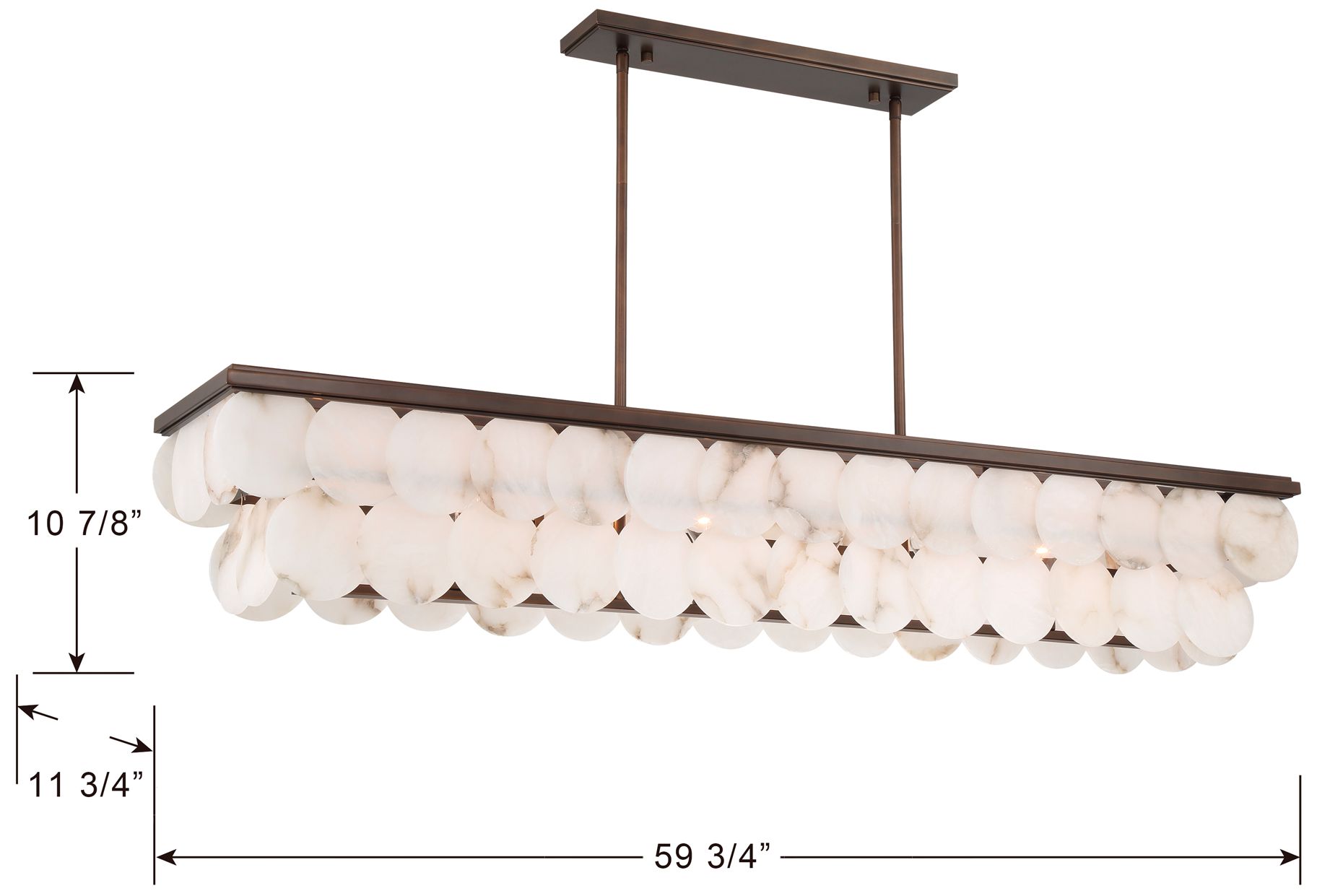 Image 6 Metropolitan Olyra 8-Light 59.75-in Plated Dark Bronze Linear Chandelier more views