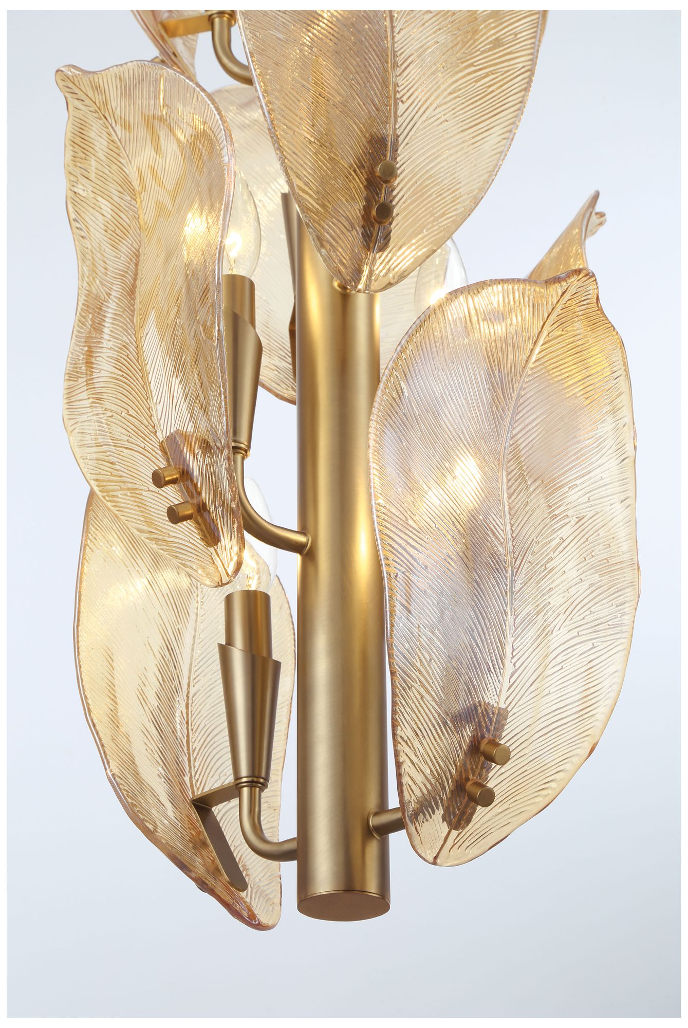 Image 3 Metropolitan Orchid 10-Light 13-in Legacy Brass Pendant with Handmade Glass more views