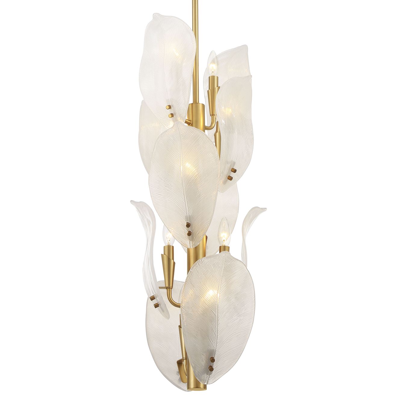 Image 2 Metropolitan Orchid 10-Light 13-in Legacy Brass Pendant with Handmade Glass more views