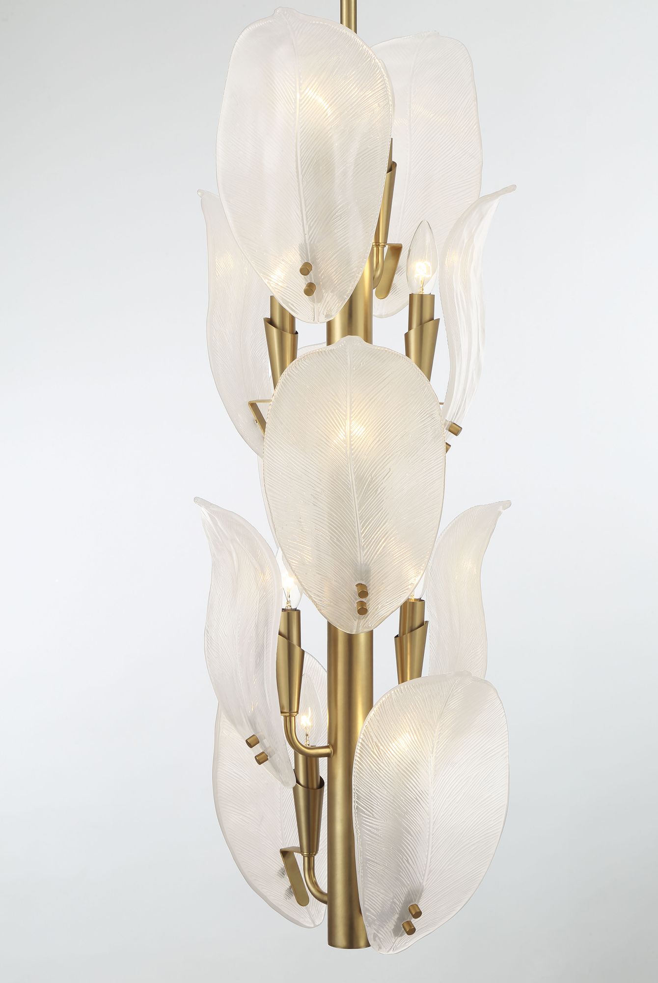 Image 4 Metropolitan Orchid 10-Light 13-in Legacy Brass Pendant with Handmade Glass more views