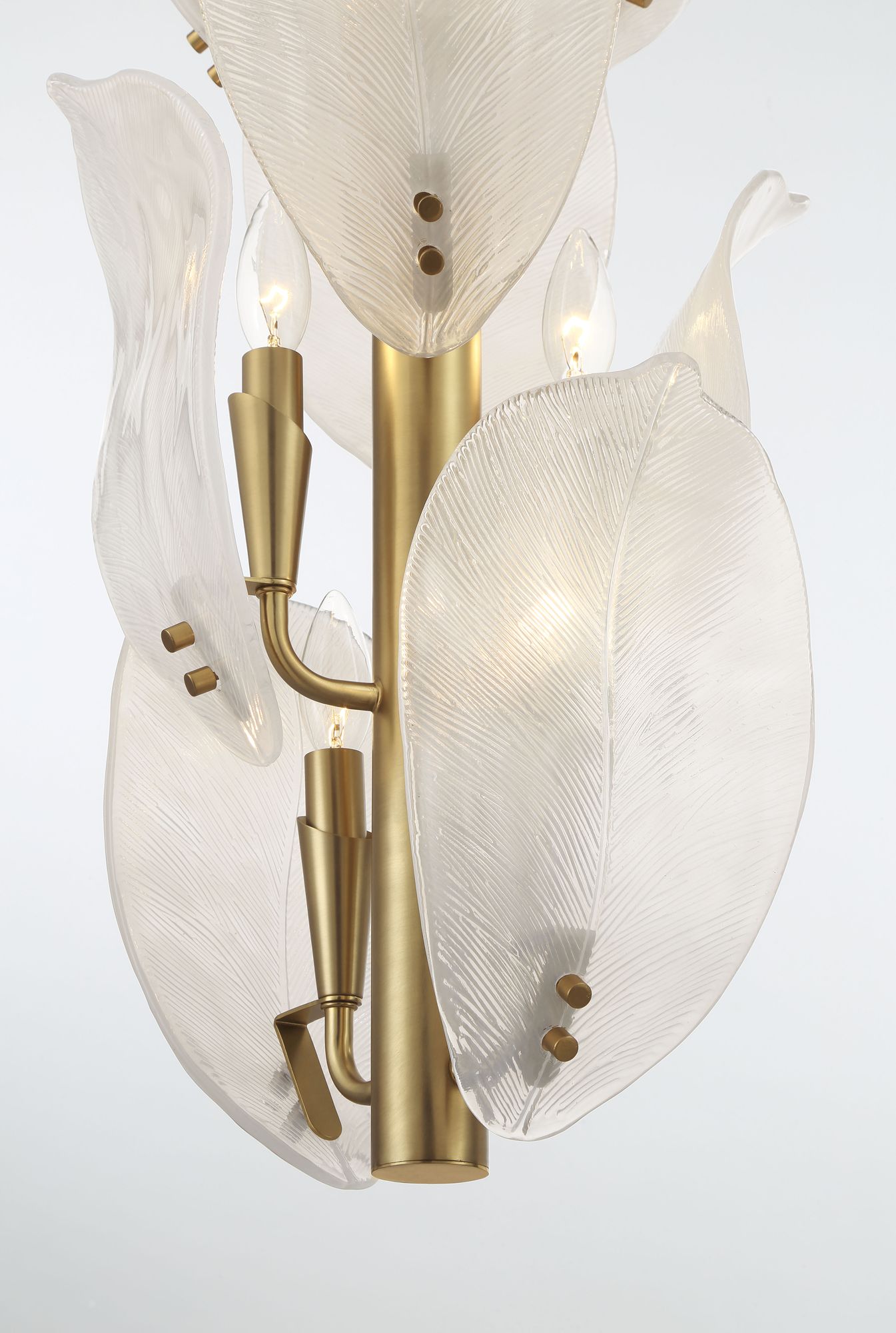 Image 5 Metropolitan Orchid 10-Light 13-in Legacy Brass Pendant with Handmade Glass more views