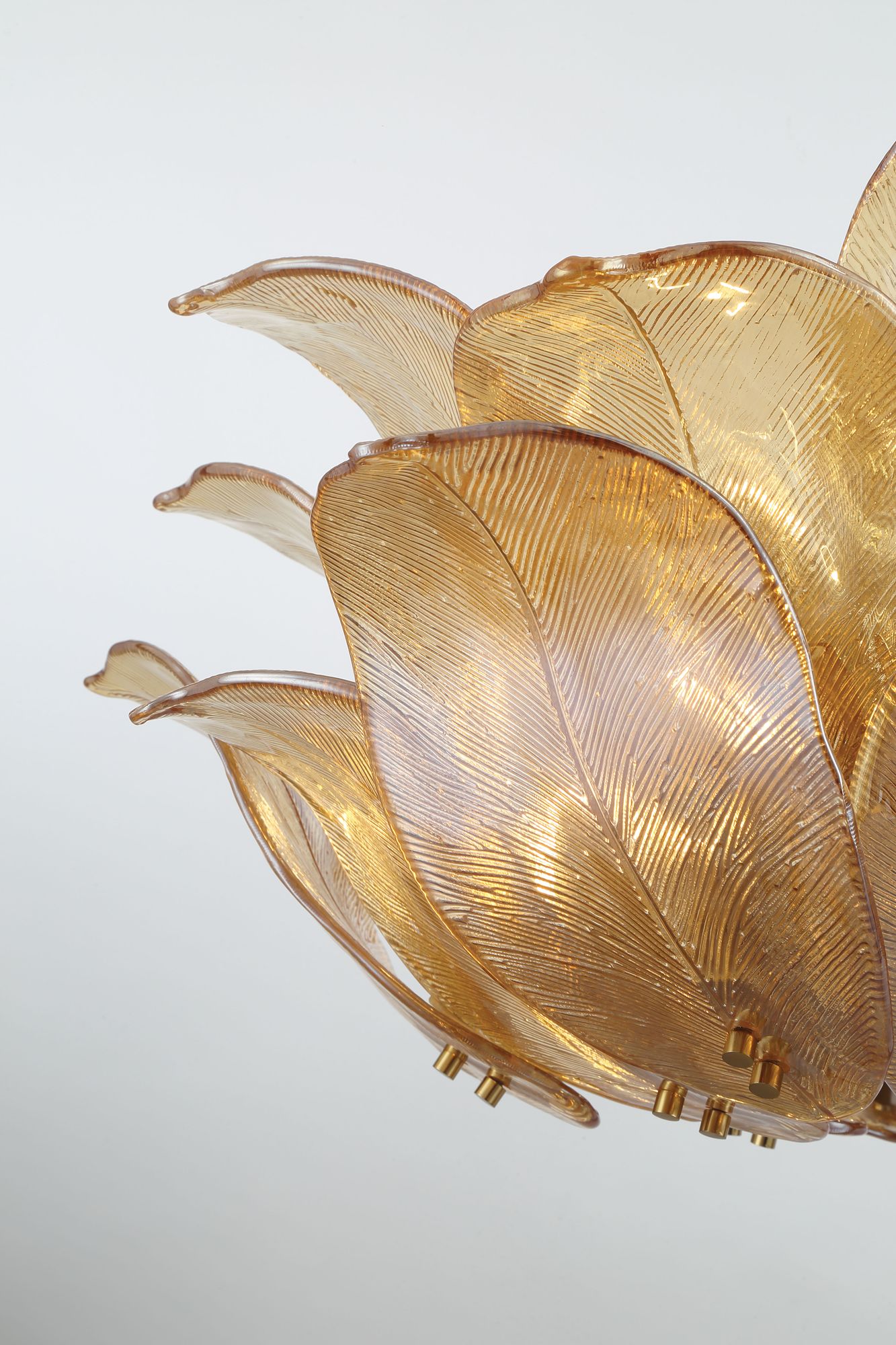 Image 4 Metropolitan Orchid 10-Lt 28.5-in Legacy Brass Pendant with Handmade Glass more views