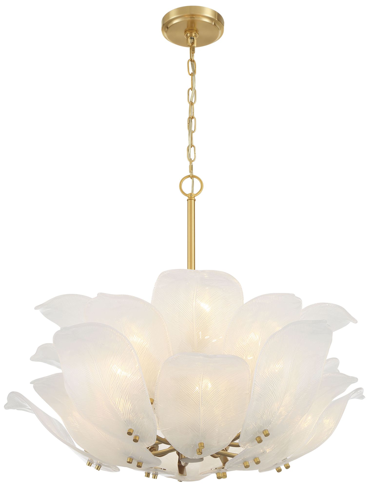 Metropolitan Orchid 10-Lt 28.5-in Legacy Brass Pendant with Handmade Glass