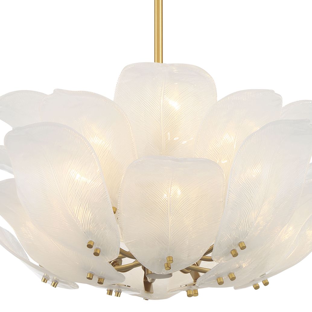 Image 2 Metropolitan Orchid 10-Lt 28.5-in Legacy Brass Pendant with Handmade Glass more views