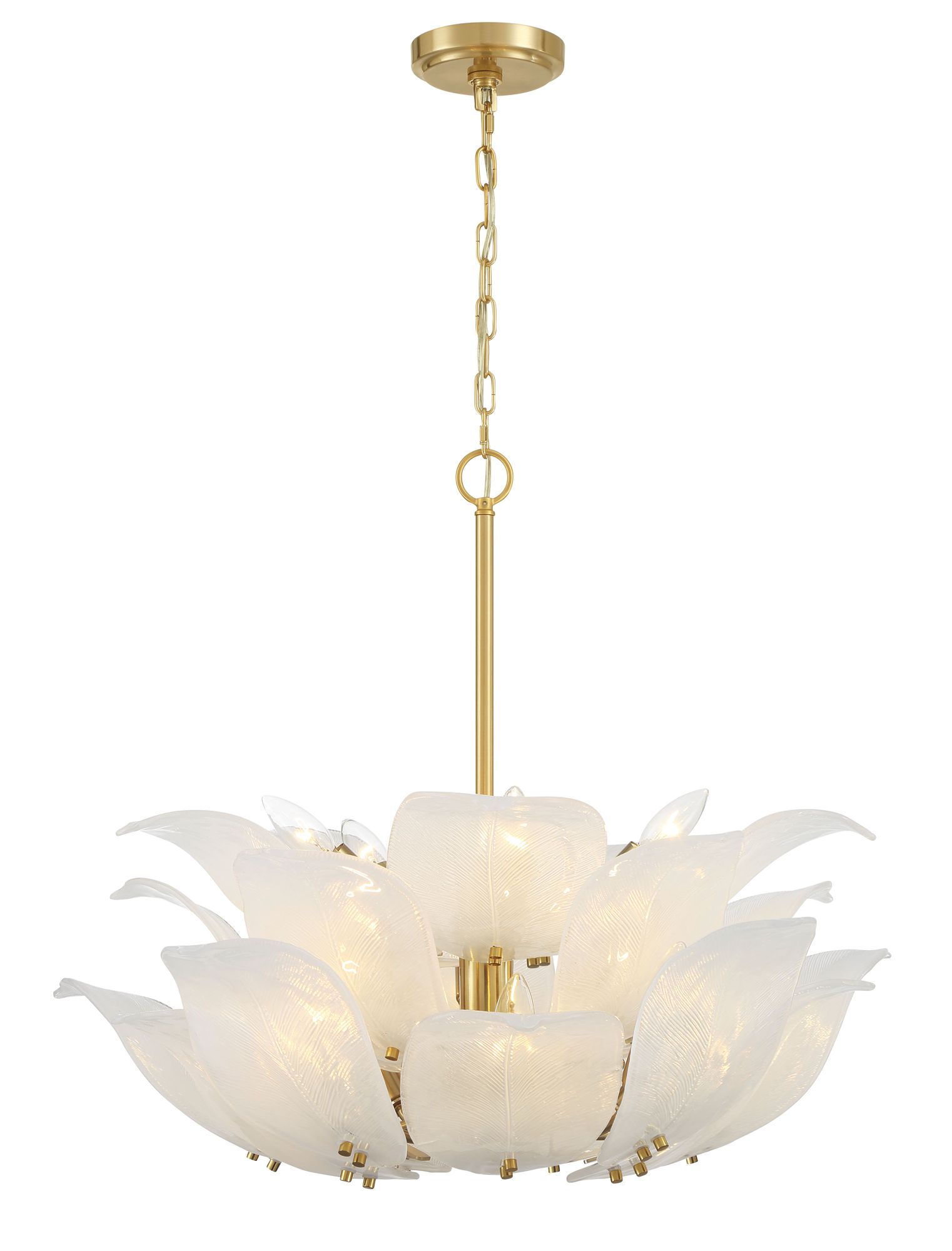 Image 3 Metropolitan Orchid 10-Lt 28.5-in Legacy Brass Pendant with Handmade Glass more views